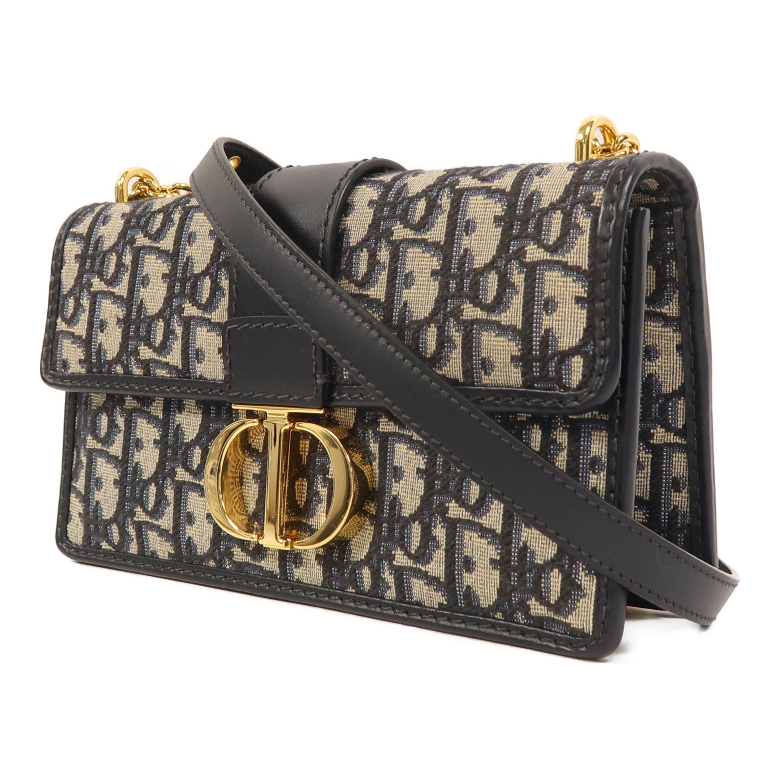 Dior 帆布30 Montaigne金扣鏈帶肩背袋
