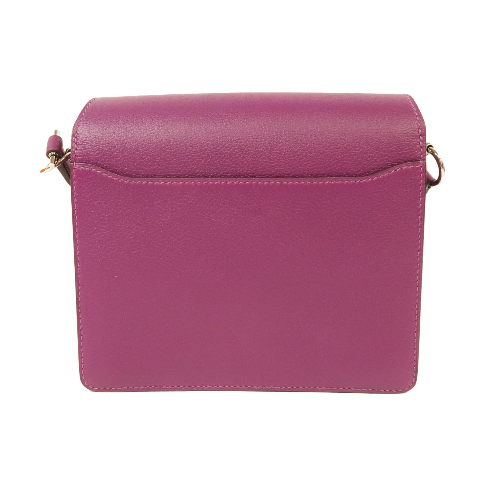 HERMES Evercolor皮革Roulis Mini銀扣肩背袋海葵紫色