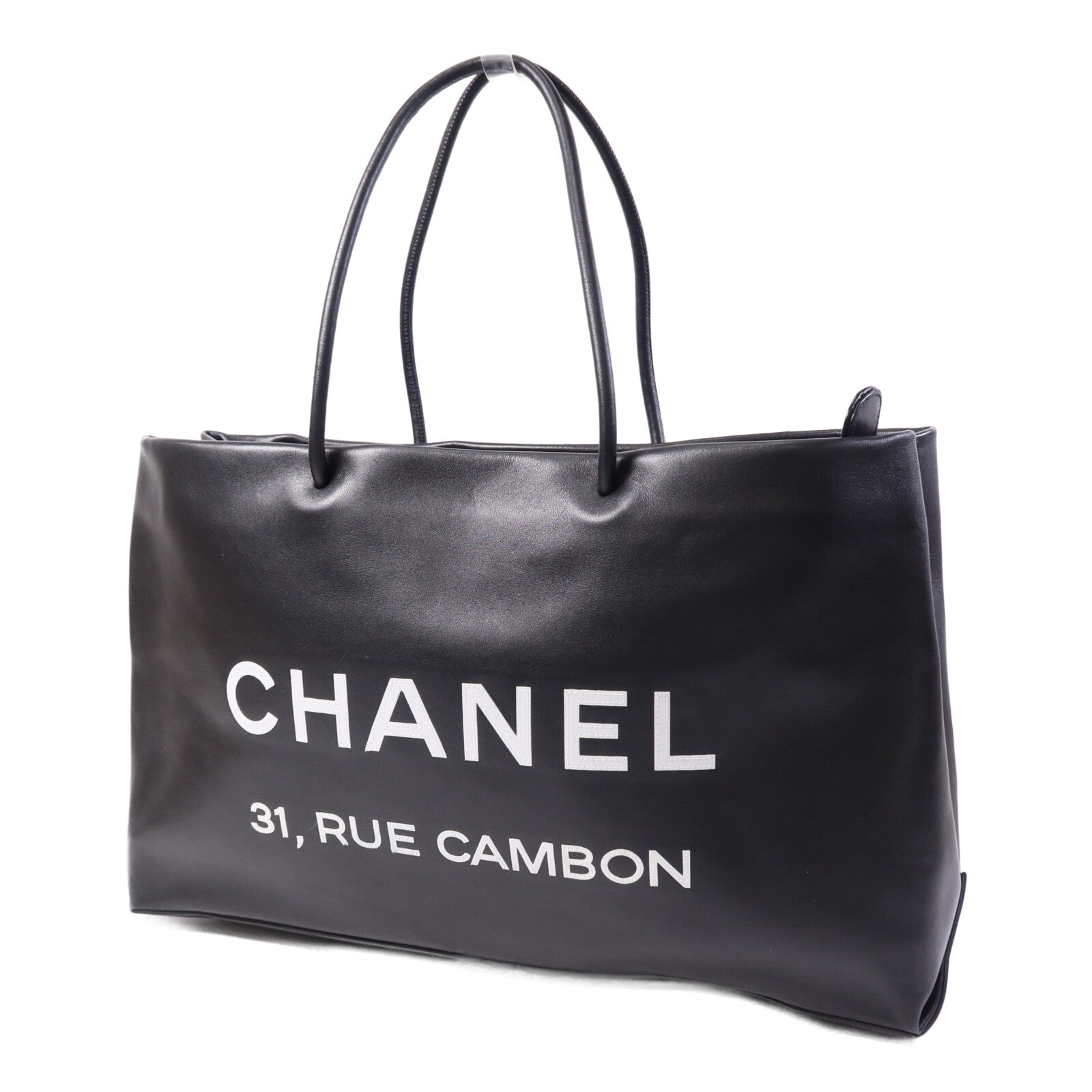 CHANEL 牛皮皮革Tote Bag銀扣手挽袋