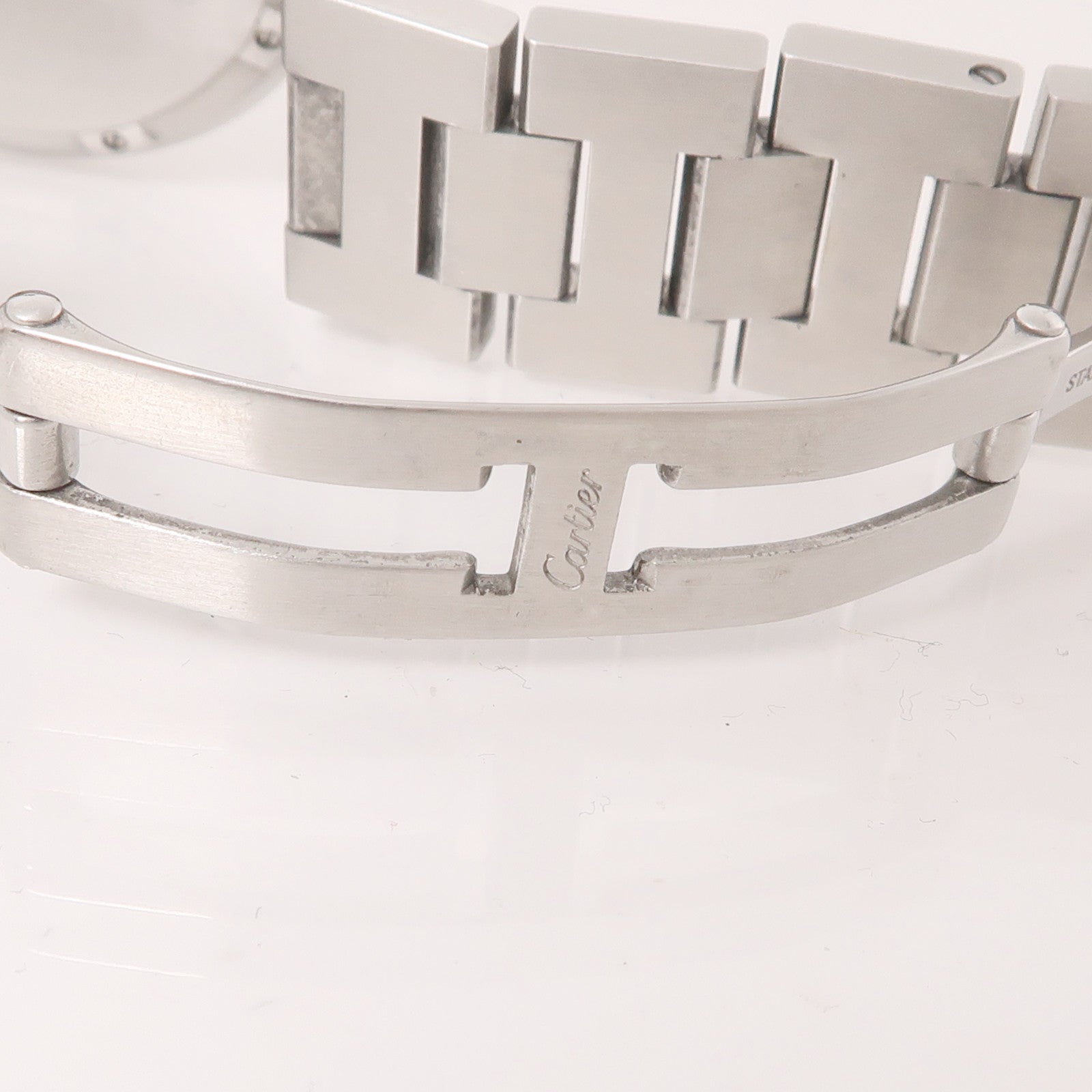 CARTIER Pasha不鏽鋼手錶自動機芯白色