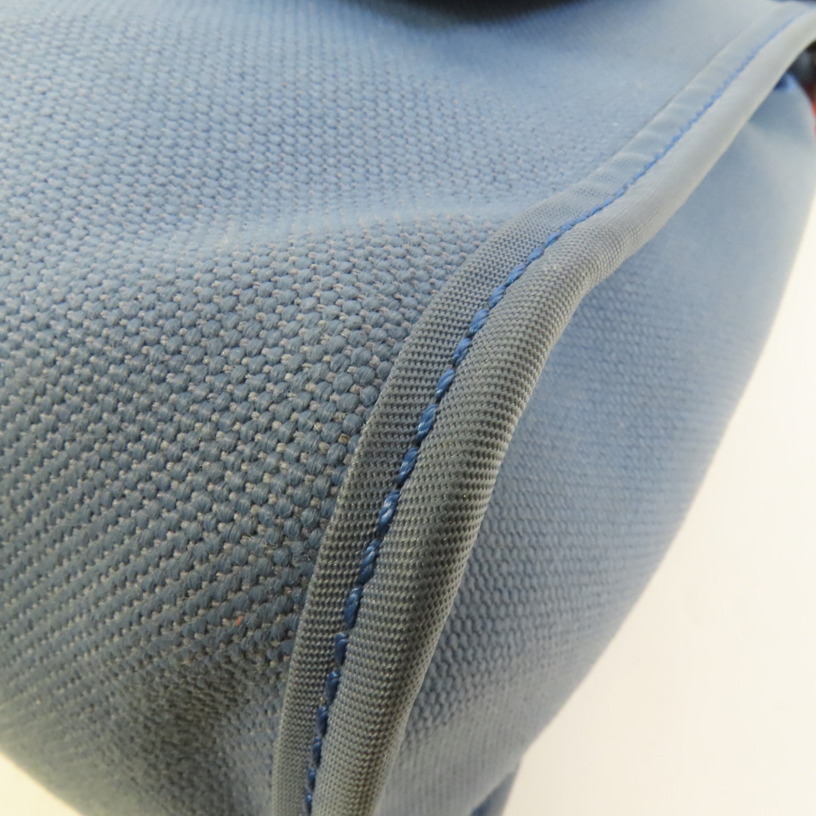 HERMES 帆布HerBag PM銀扣手挽肩背兩用袋Blue Agate
