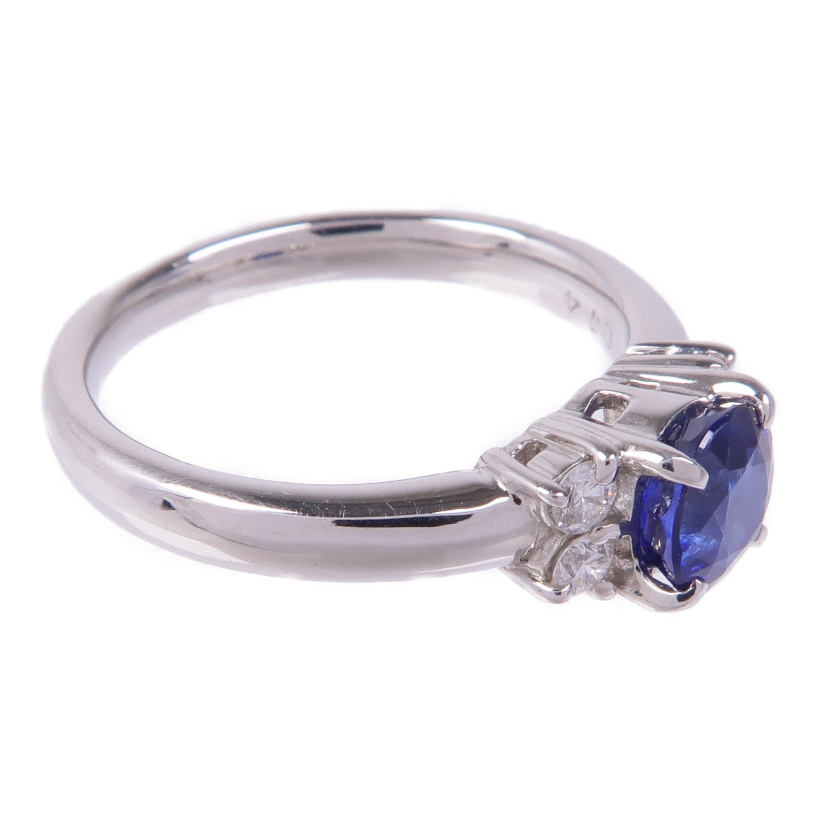 JEWELRY PT900鉑金Sapphire Diamond Ring藍寶石/鑽石戒指US#5.25