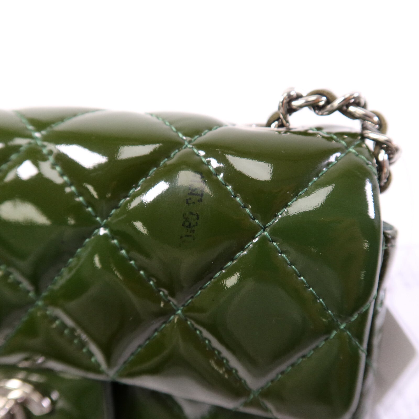 CHANEL 漆皮皮革Chain Shoulder銀扣鏈帶肩背袋