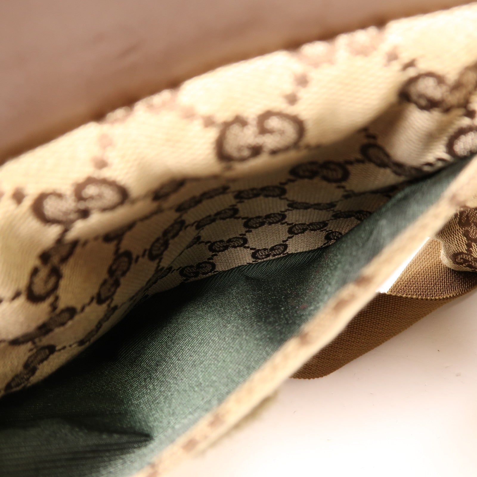 GUCCI 帆布Waist Bag銀扣腰包啡色