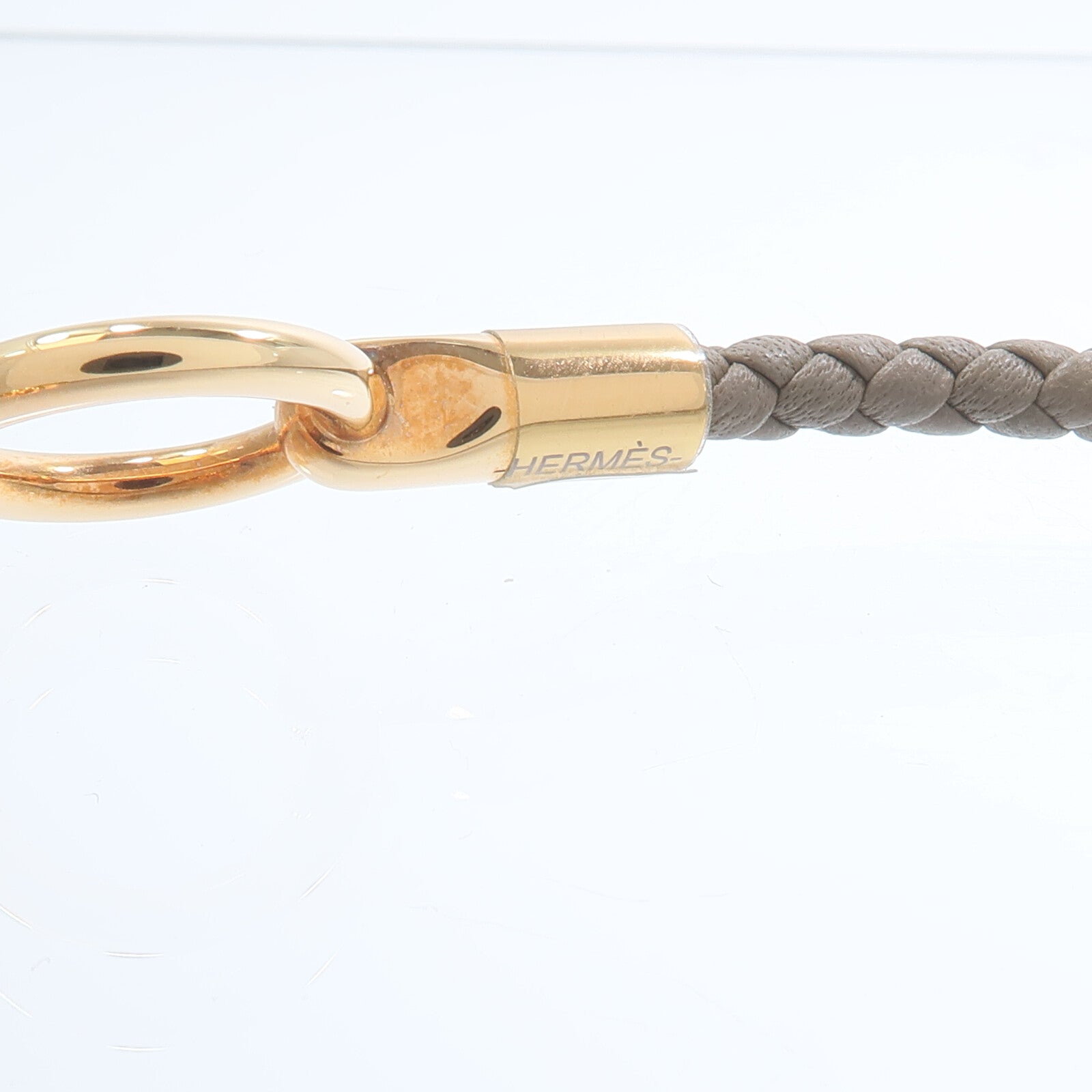 HERMES Swift皮革Glenan Bracelet手鏈Etoupe