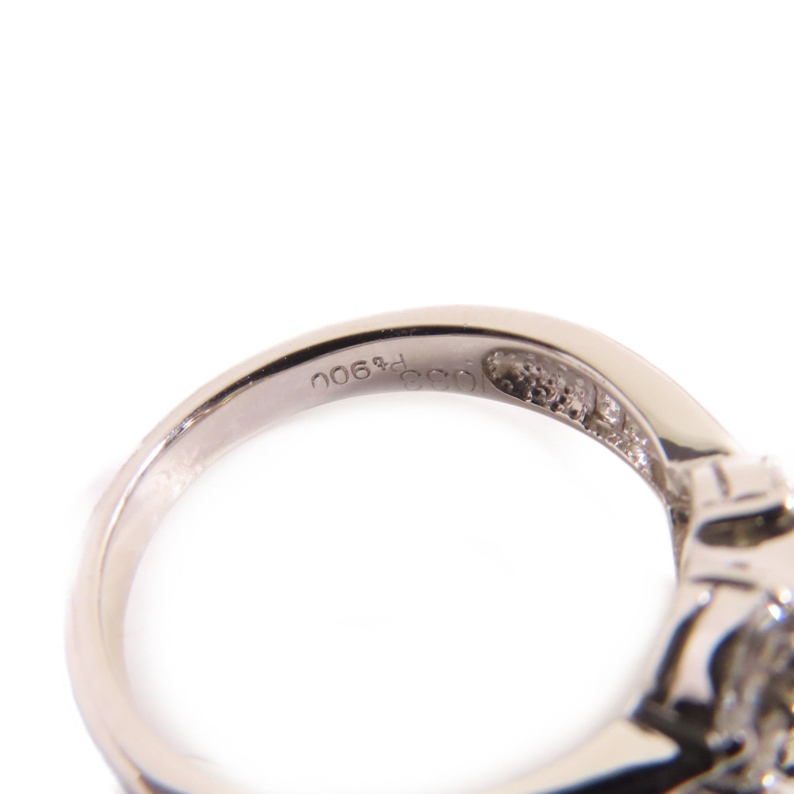 JEWELRY PT900鉑金/1.033ct鑚石/0.5ct鑚石Diamond Ring戒指US#6