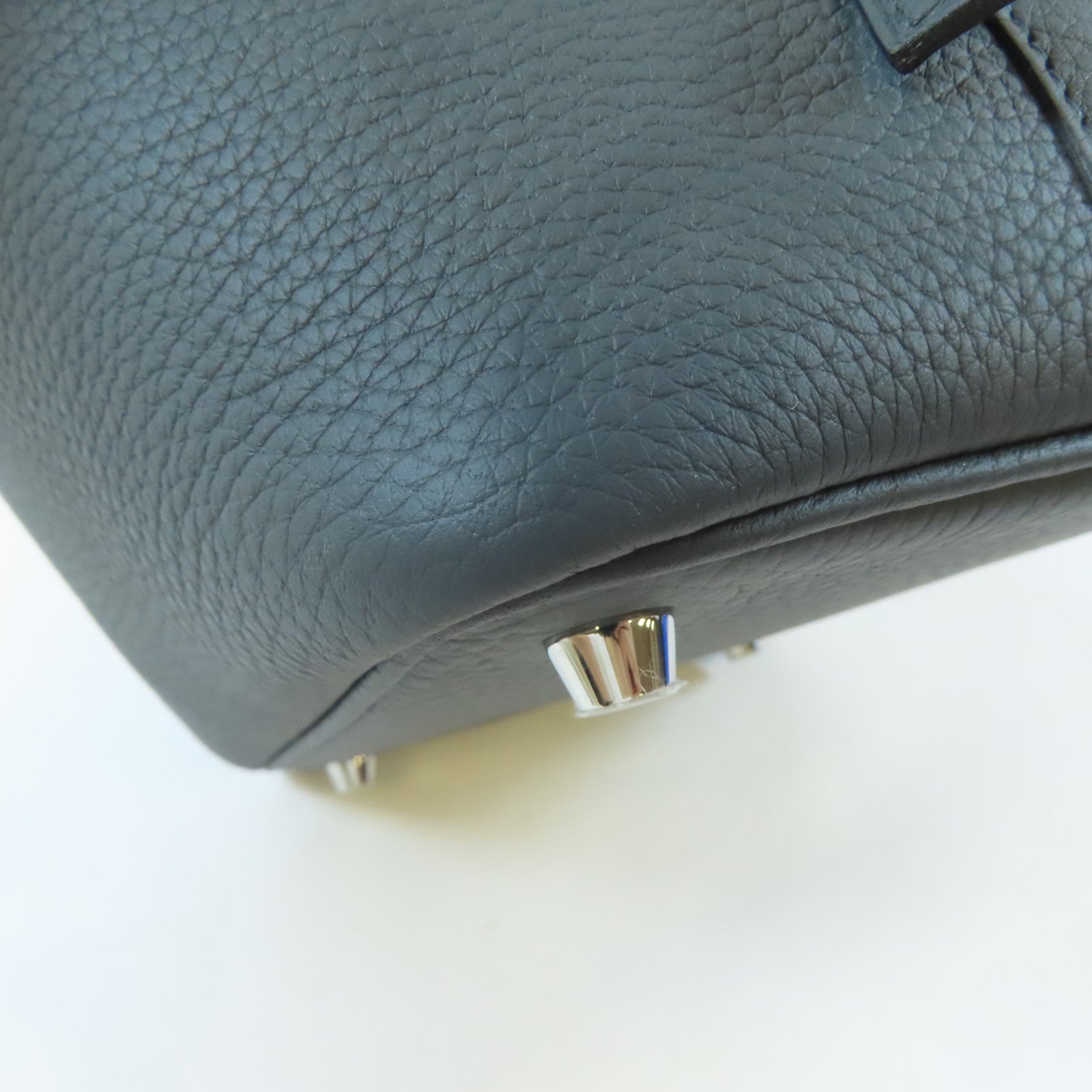 HERMES Clemence皮革Picotin PM銀扣手挽袋Gris Misty