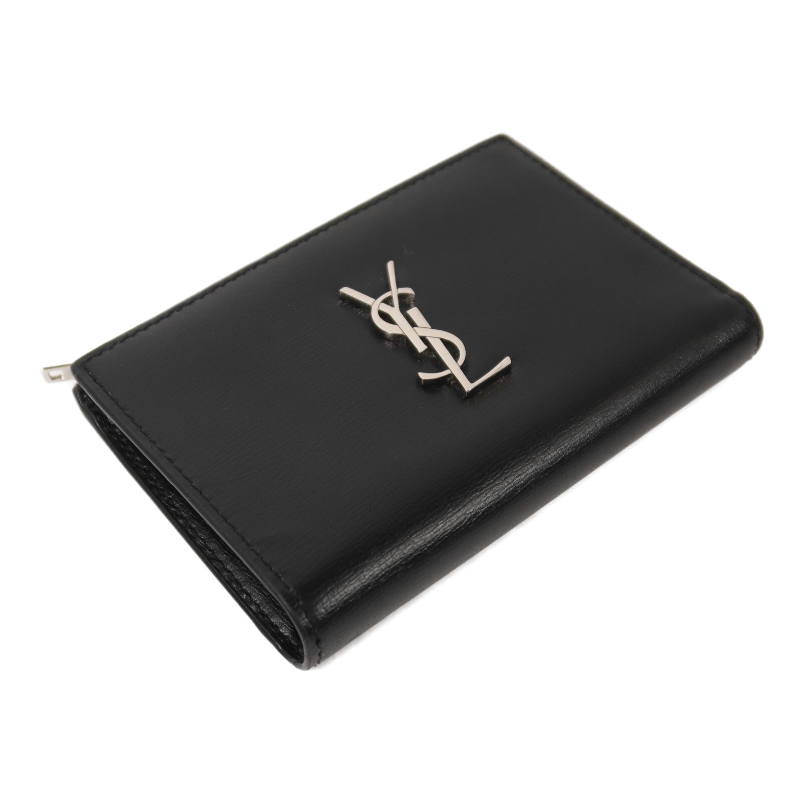 SAINT LAURENT 牛皮皮革Wallet銀扣錢包
