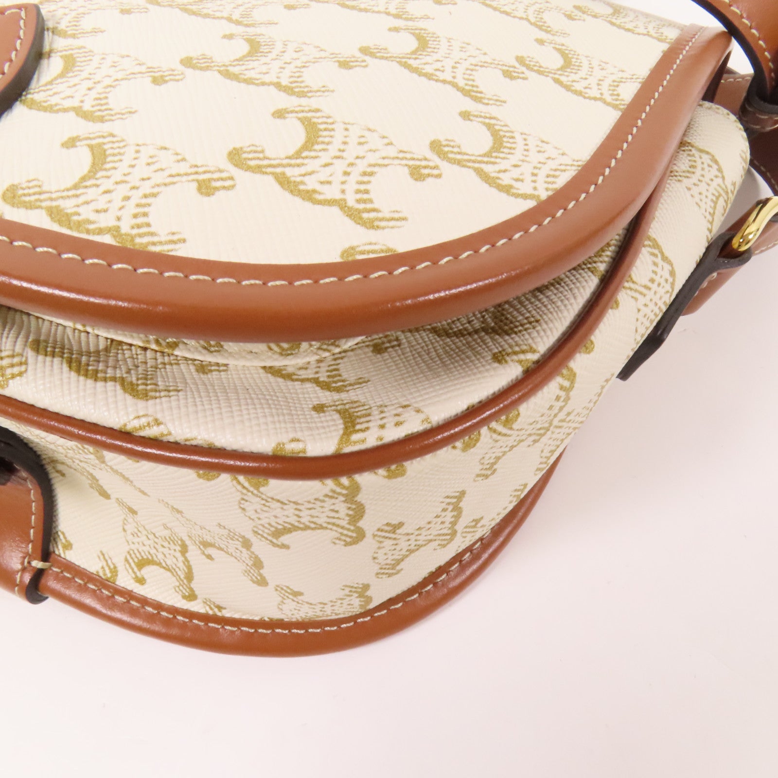 CELINE 塗層帆布Folco Bag金扣肩背袋