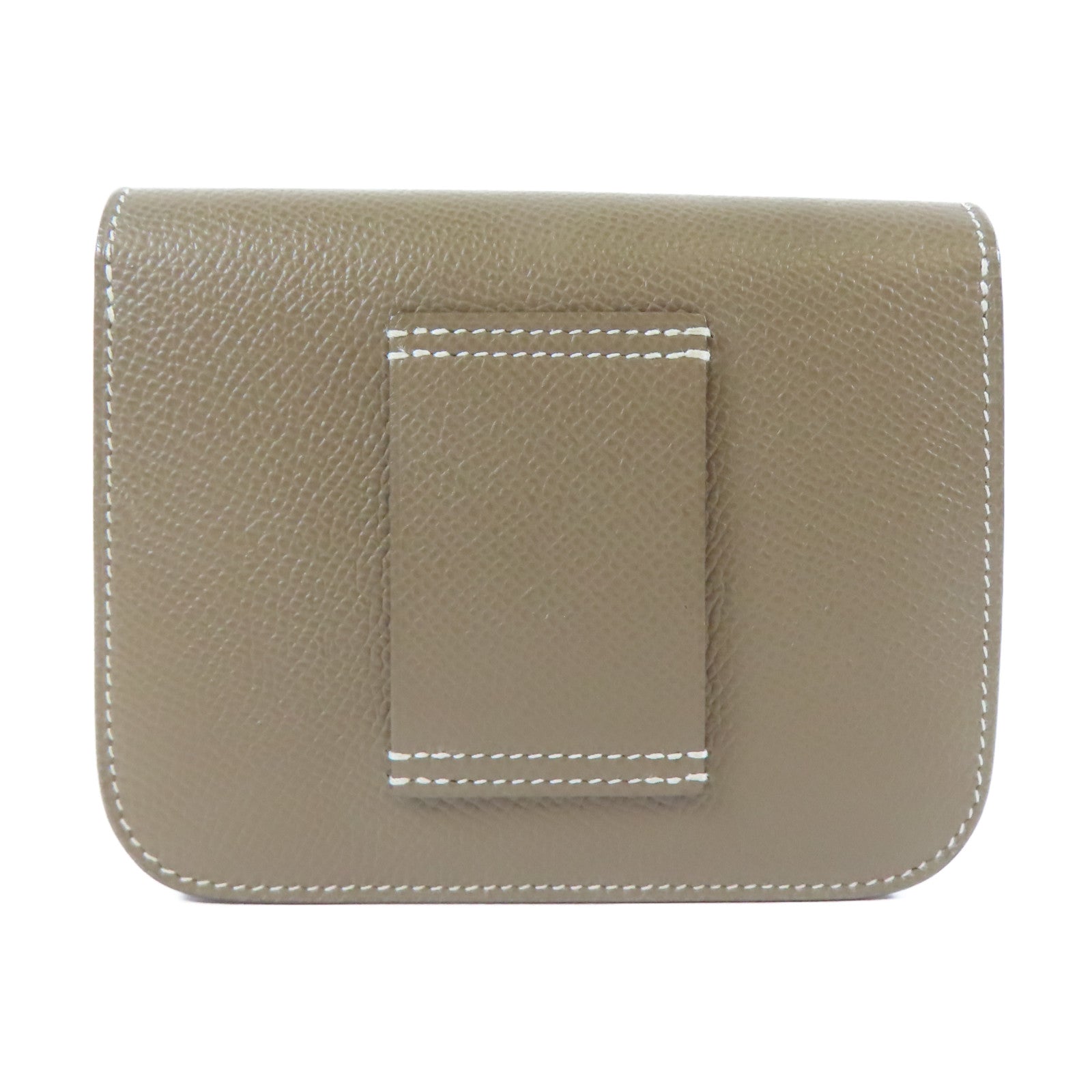HERMES Epsom皮革Constance Slim金扣錢包大象灰色