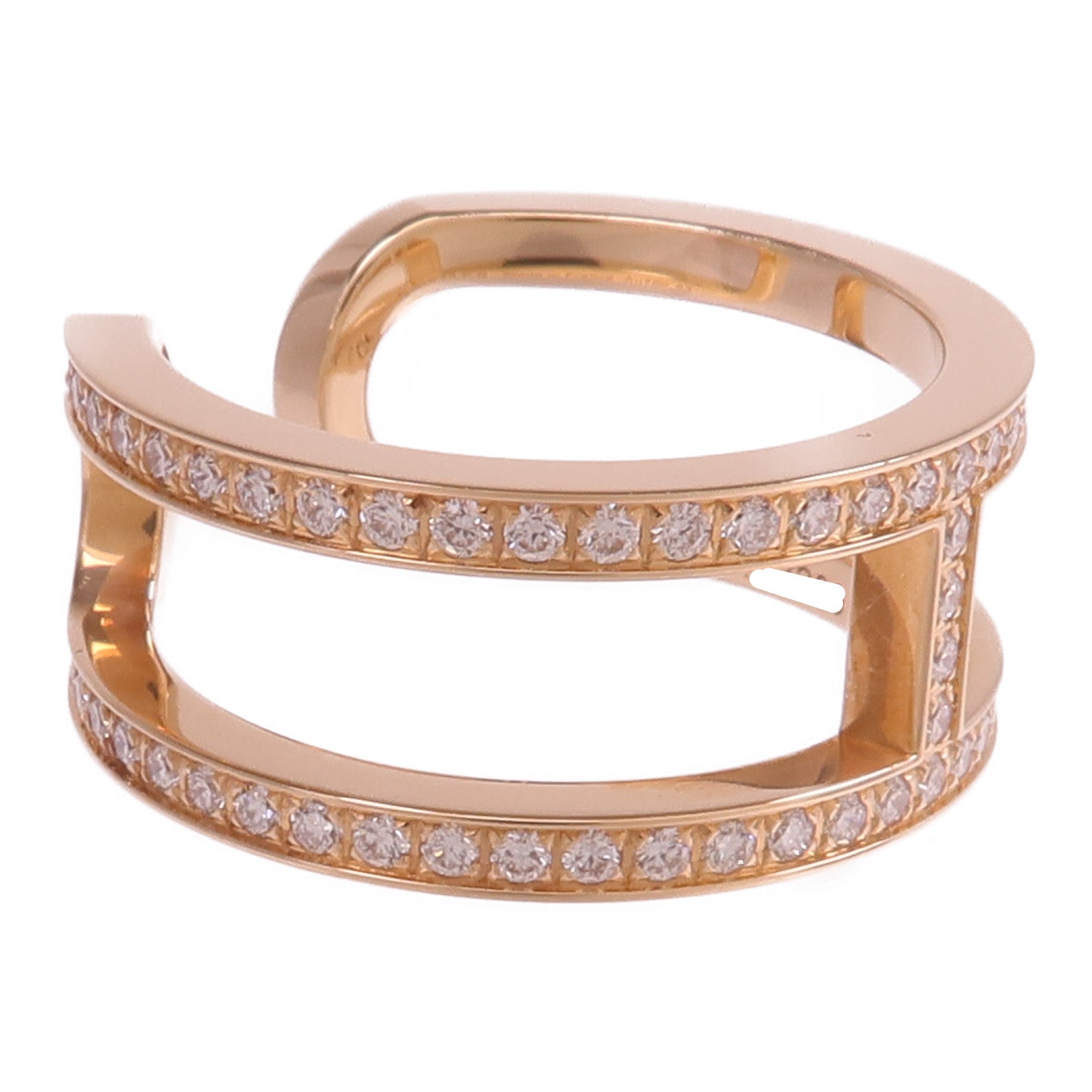 HERMES 18K玫瑰金Ever Chaine D'ancre Ring鑽石戒指