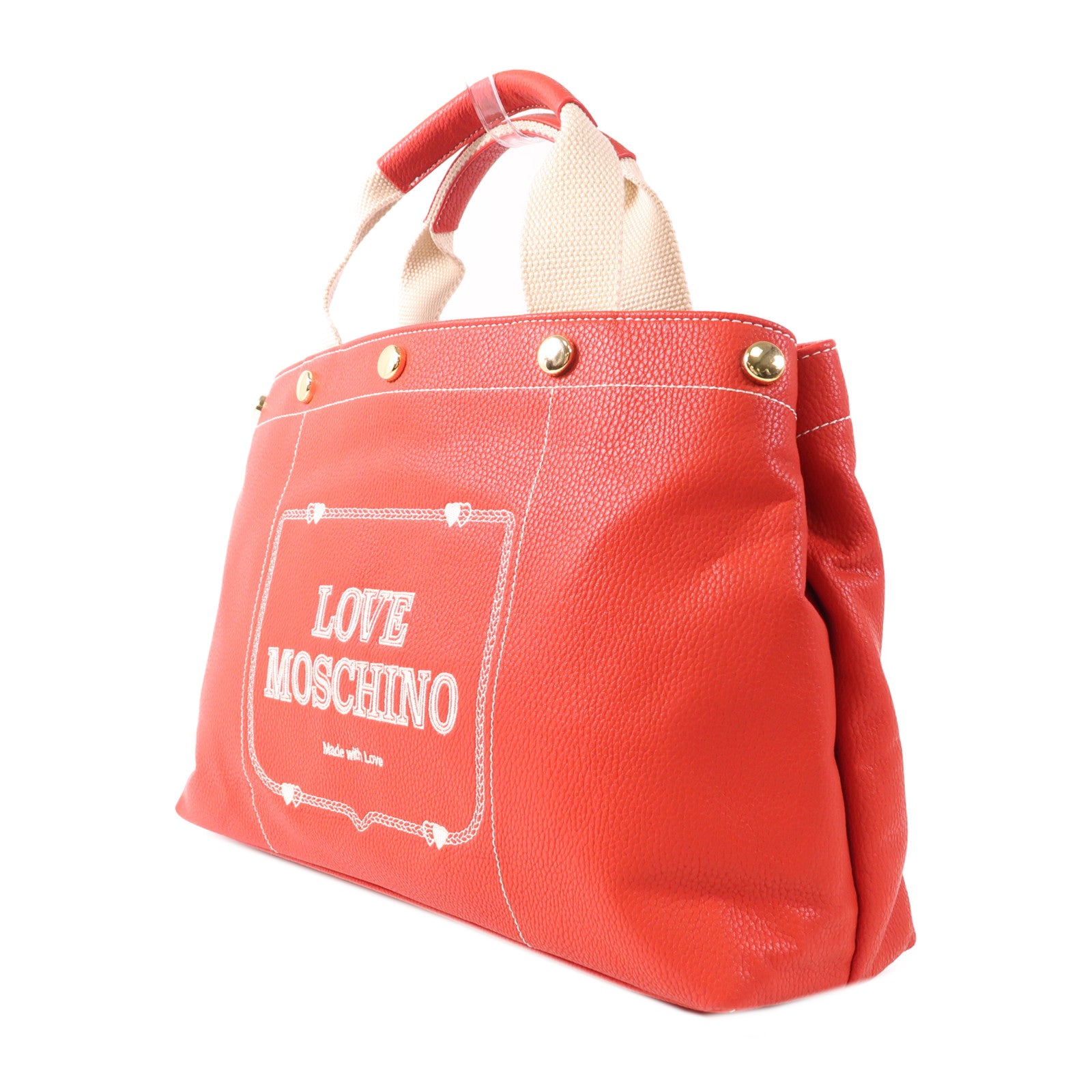 MOSCHINO 牛皮皮革2 Way Shoulder金扣手挽肩背兩用袋