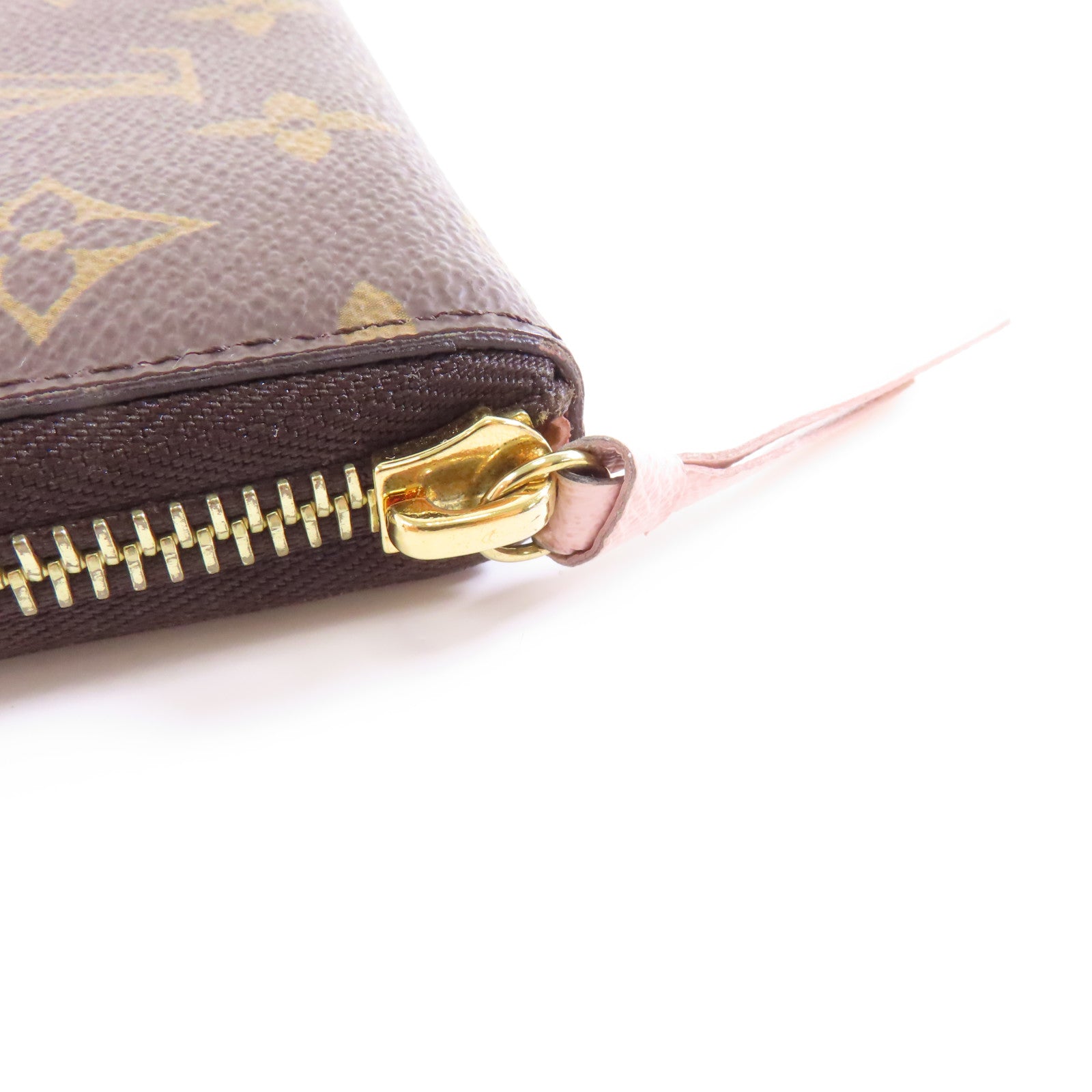 LOUIS VUITTON Monogram Clemence Wallet金扣長錢包棕色/粉紅色