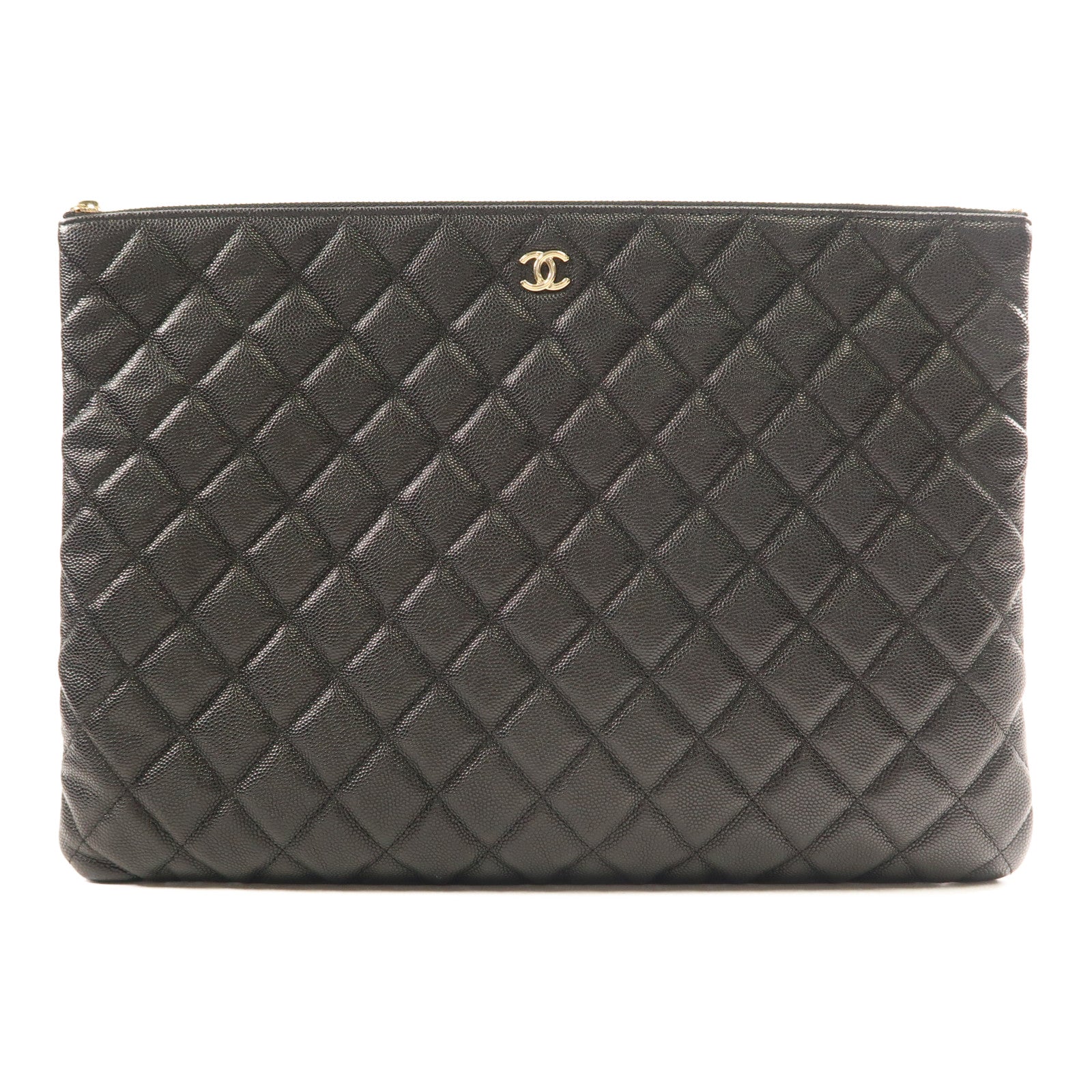 CHANEL 牛皮皮革Clutch Bag金扣手拿包