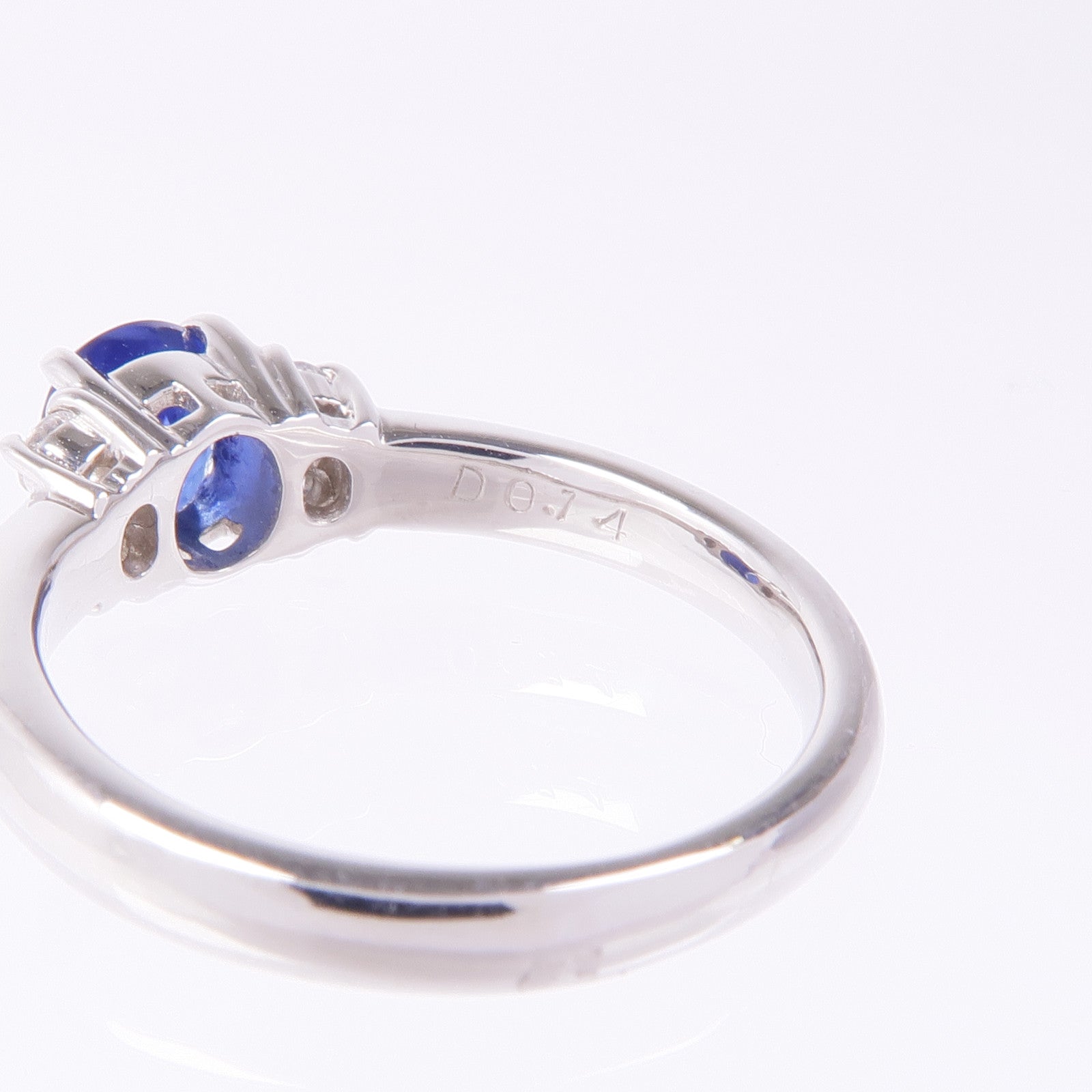 JEWELRY PT900鉑金Sapphire Diamond Ring藍寶石/鑽石戒指US#5.25