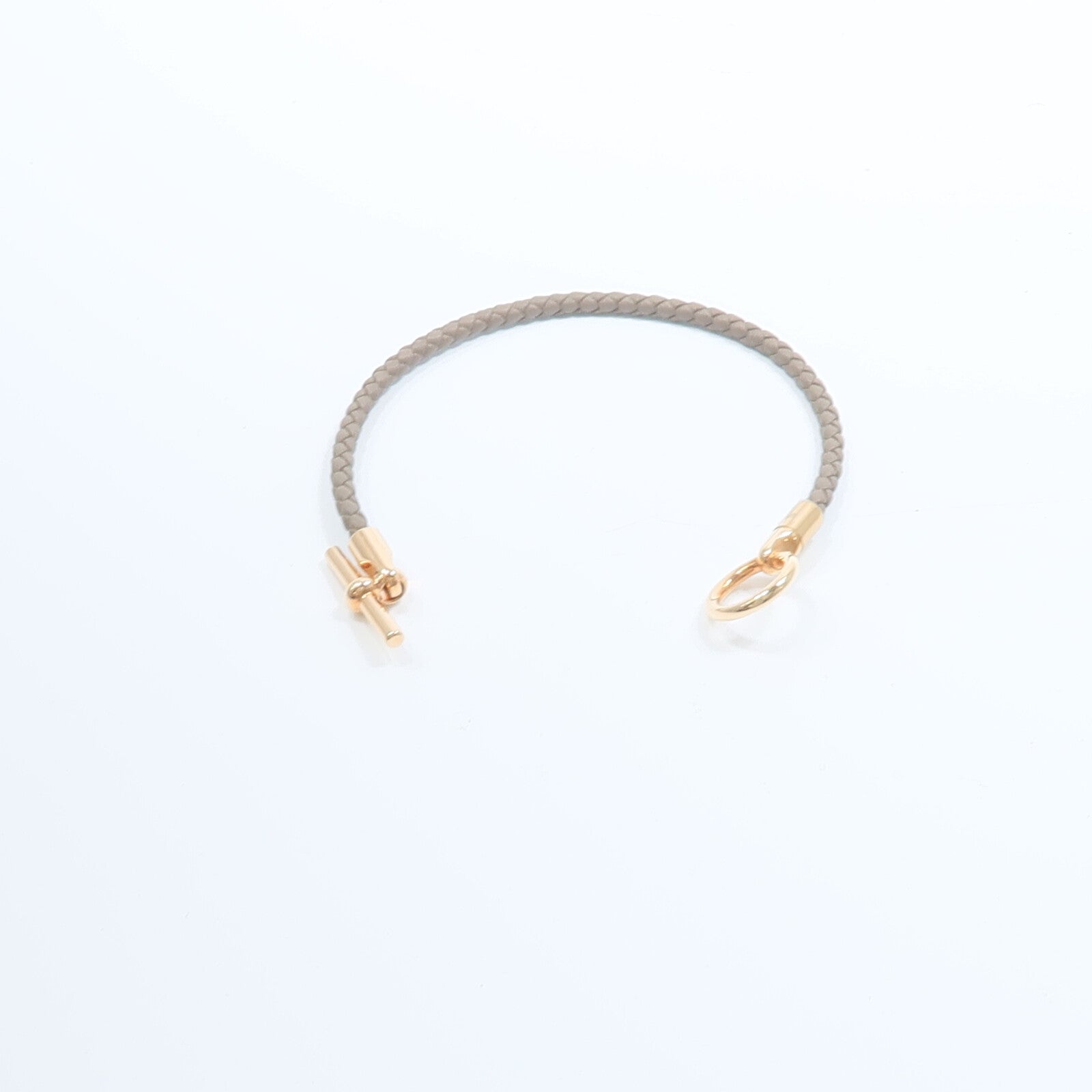 HERMES Swift皮革Glenan Bracelet手鏈Etoupe