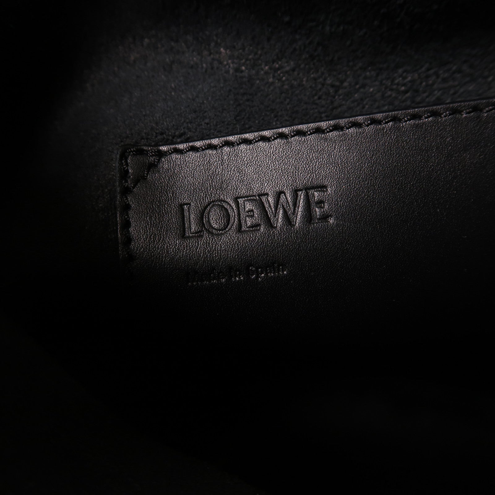 LOEWE 牛皮皮革Balloon金扣肩背袋黑色/棕色