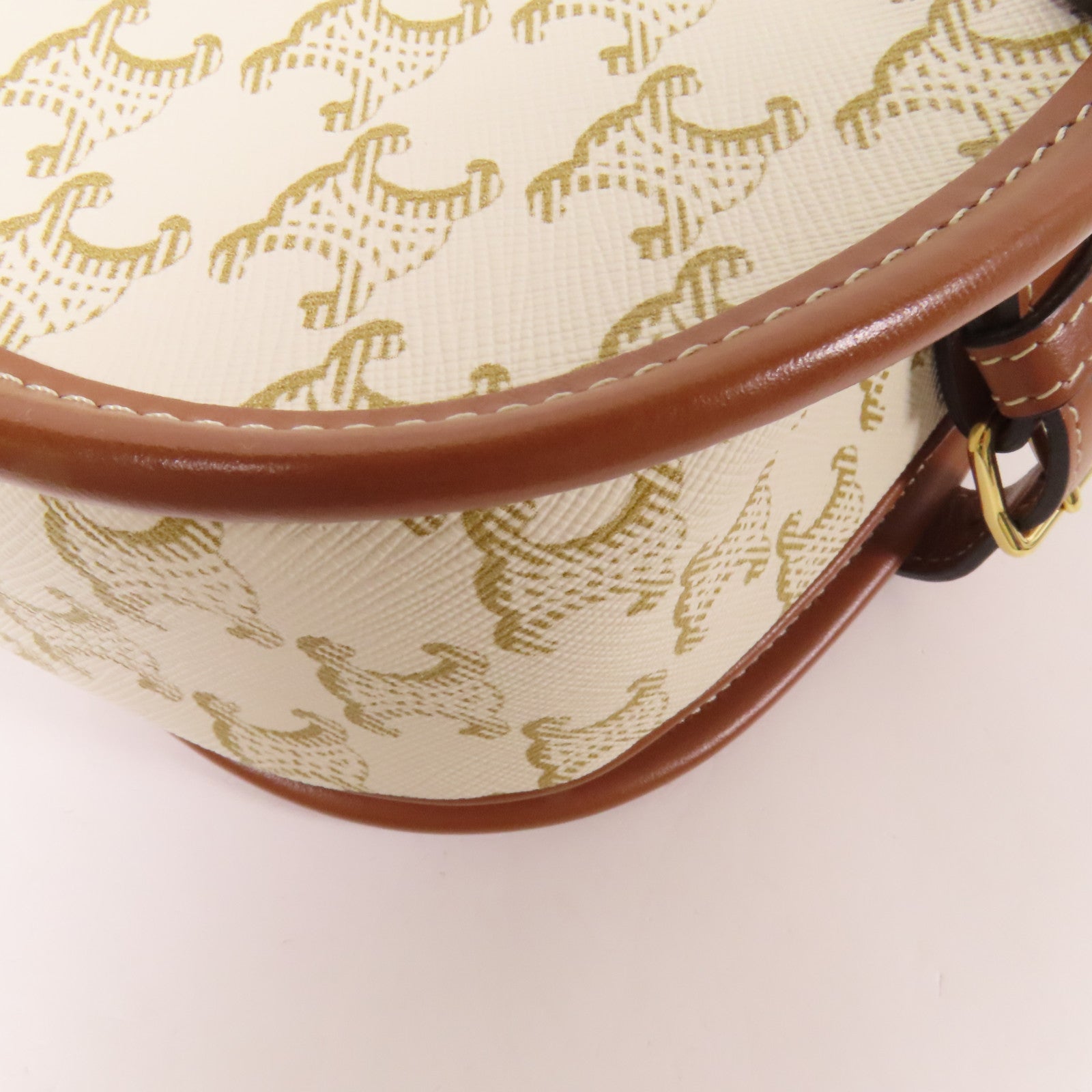 CELINE 塗層帆布Folco Bag金扣肩背袋