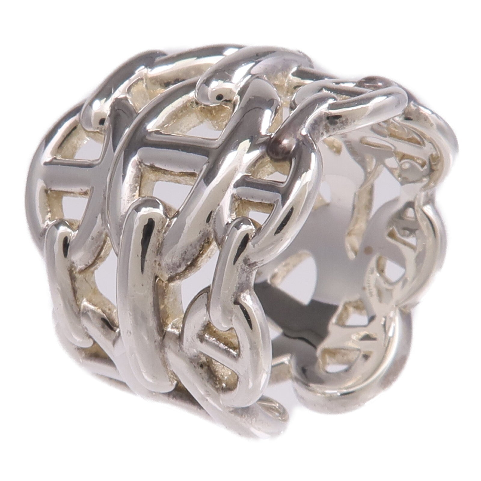 HERMES 925純銀Chaine d'ancre Enchainee Ring戒指US#6.5