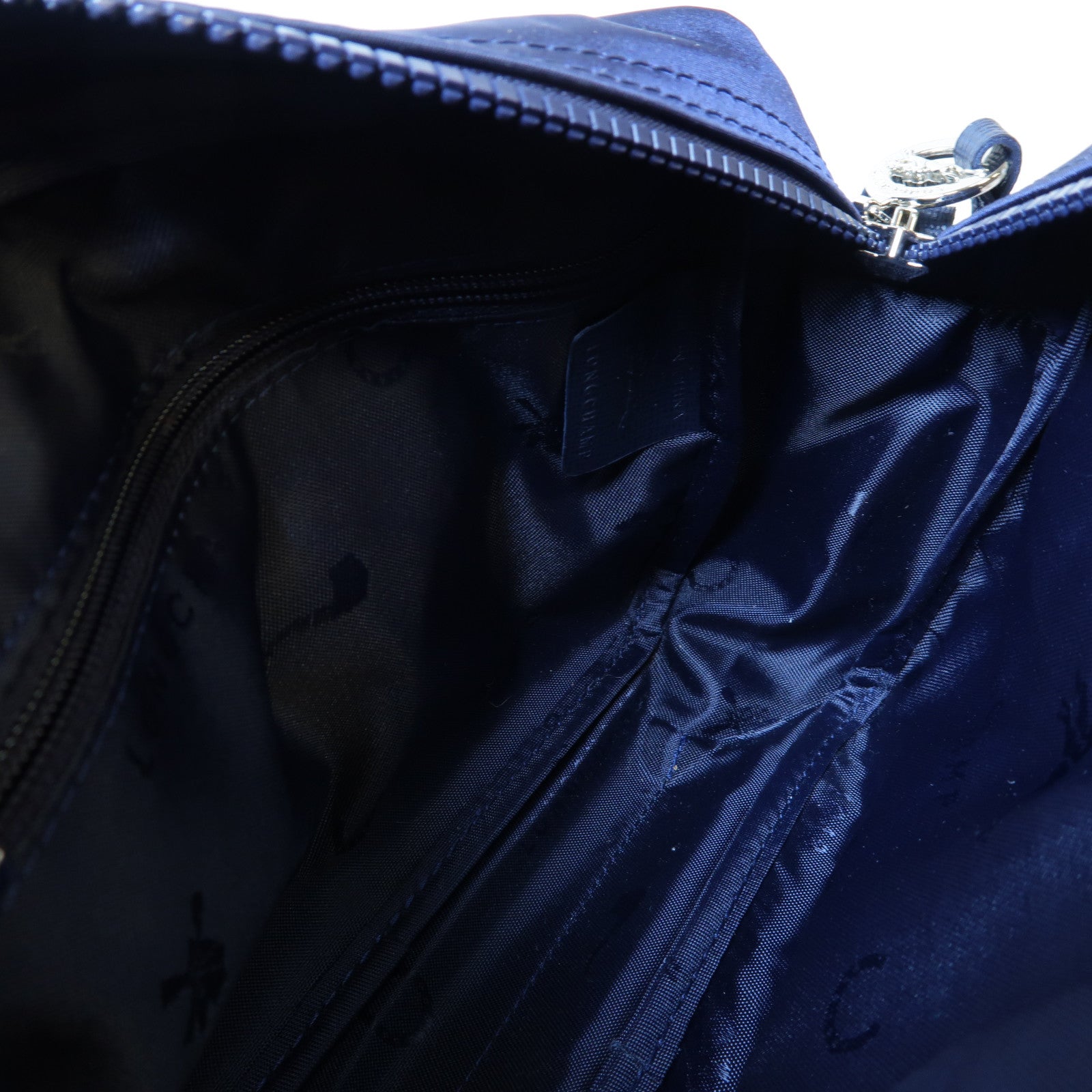Longchamp 尼龍Shoulder Bag銀扣肩背袋藍色