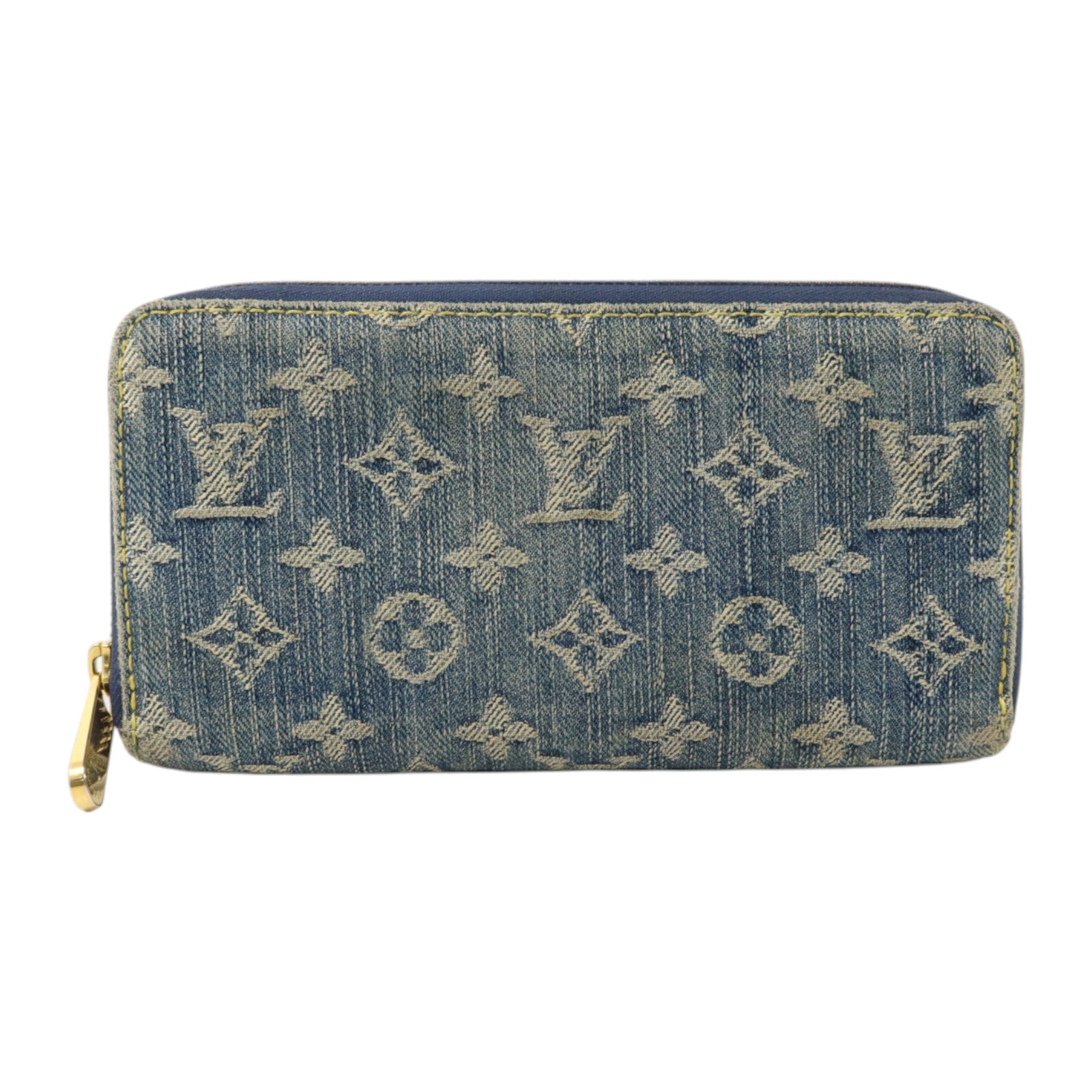 LOUIS VUITTON Monogram Denim Zippy Wallet金扣長錢包