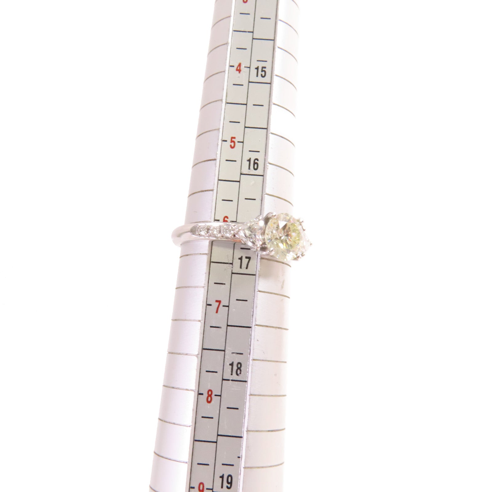 JEWELRY PT900鉑金/1.025ct鑚石/0.49ct鑽石Diamond Ring戒指US#6.25