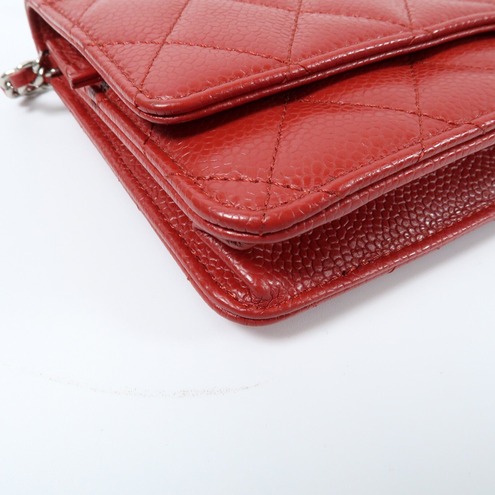 CHANEL 牛皮皮革WOC Wallet On Chain銀扣肩背袋