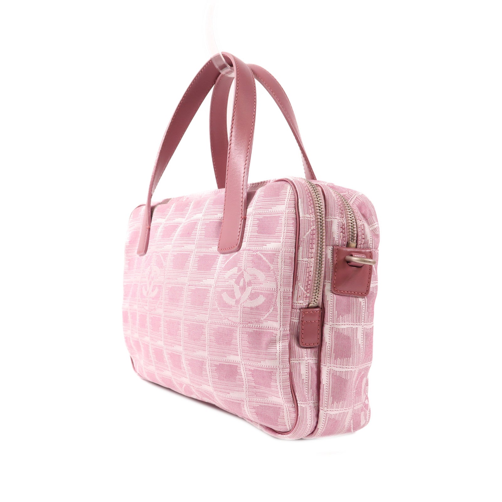 CHANEL 帆布Shoulder Bag銀扣手挽肩背兩用袋