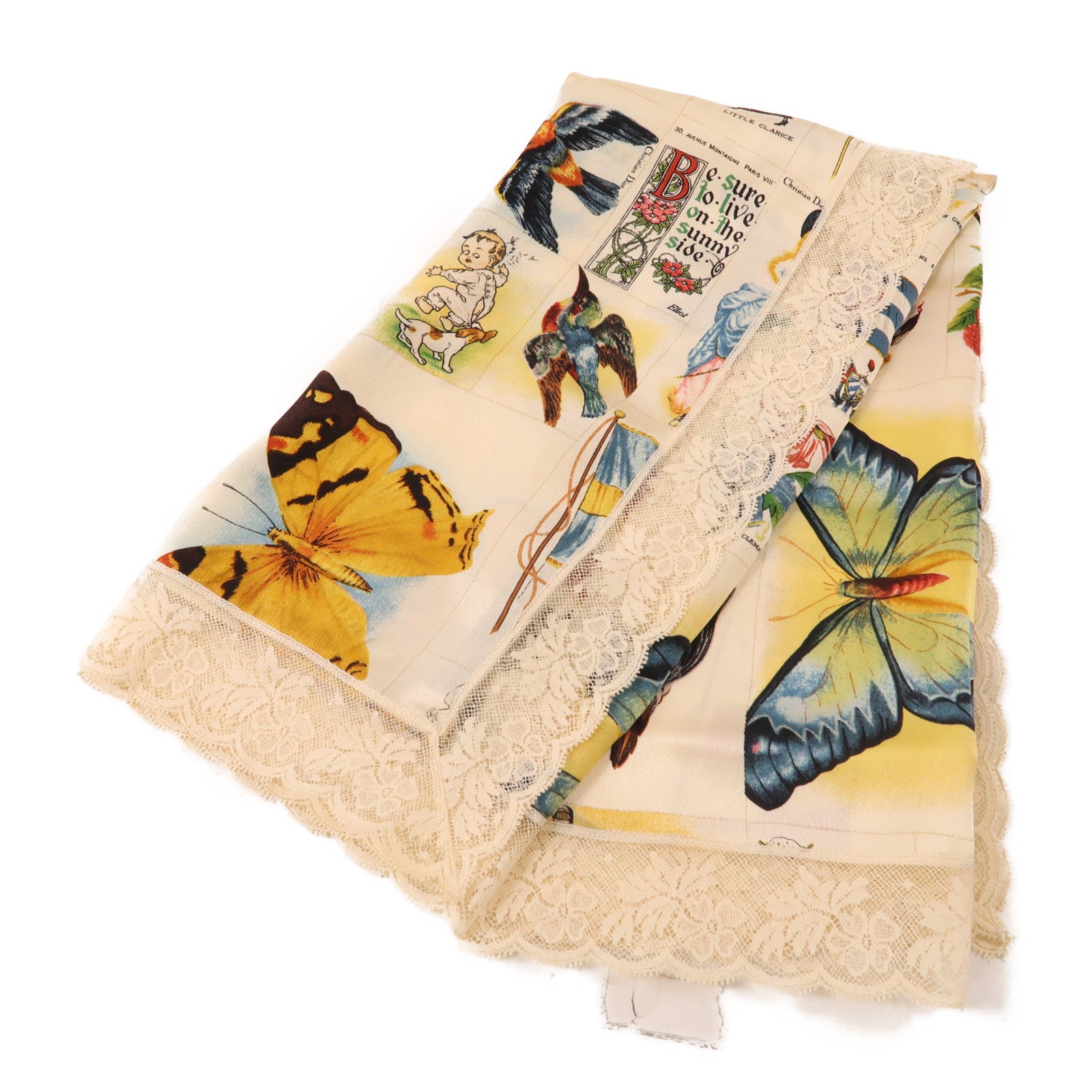 Dior 絲質Scarf絲巾米色/彩色