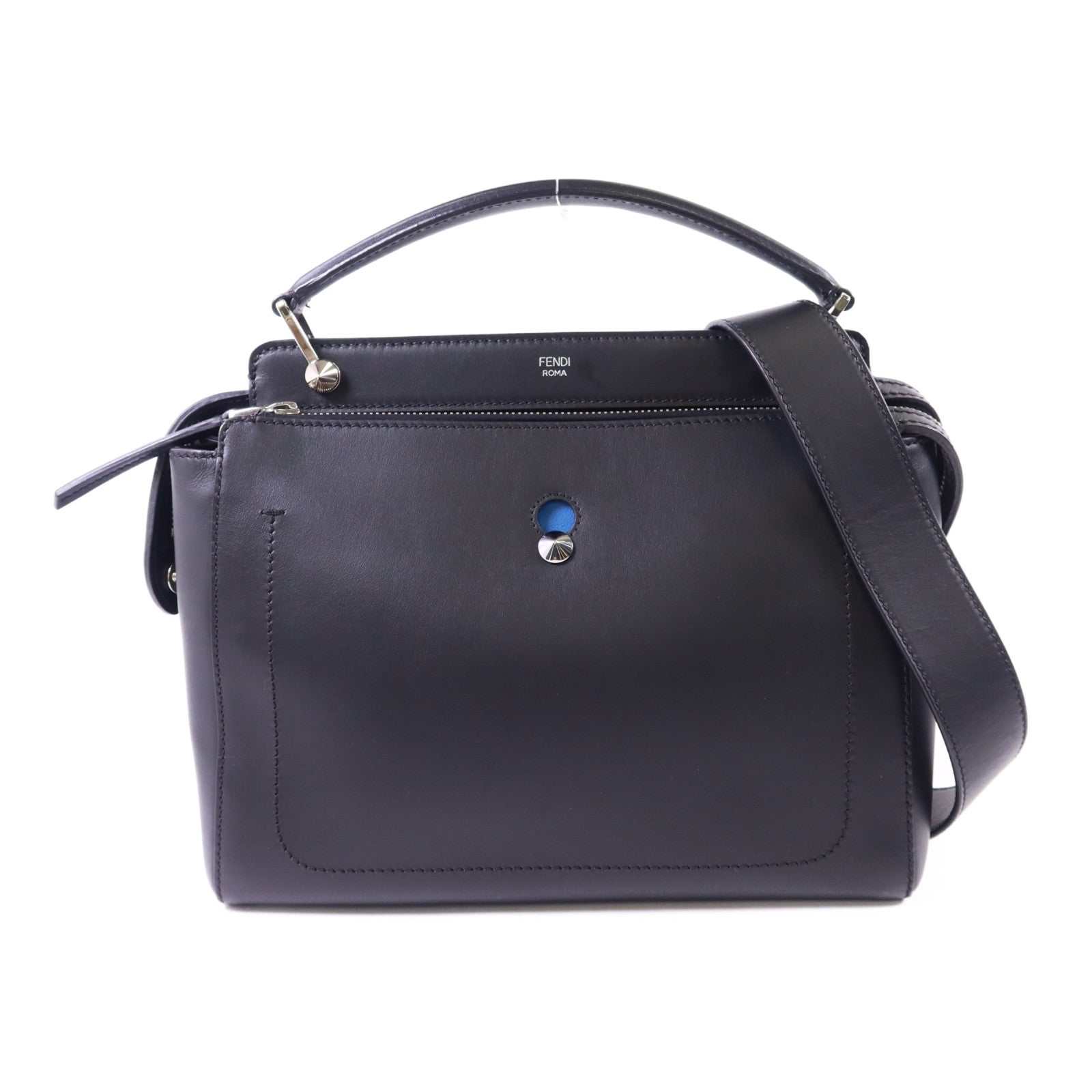 FENDI 牛皮皮革Dotcom 2 Way Shoulder Bag銀扣手挽肩背兩用袋