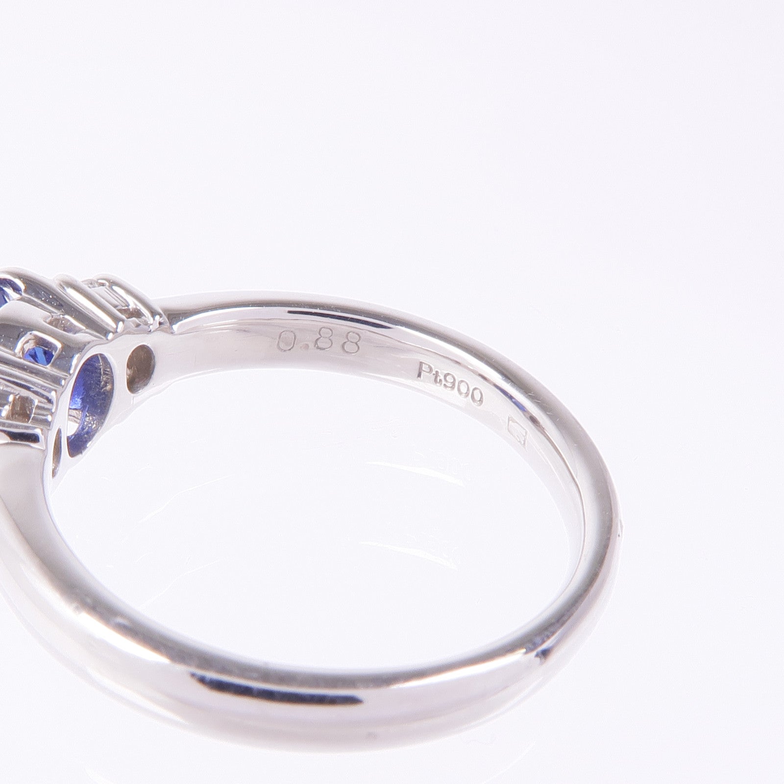 JEWELRY PT900鉑金Sapphire Diamond Ring藍寶石/鑽石戒指US#5.25