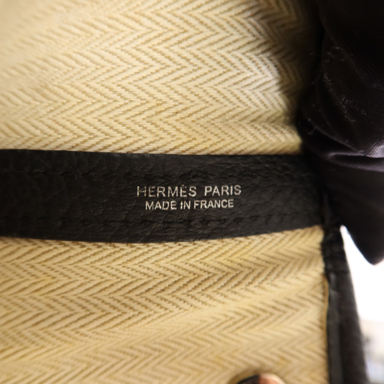 HERMES Negonda皮革Garden Party PM銀扣手挽袋Noir