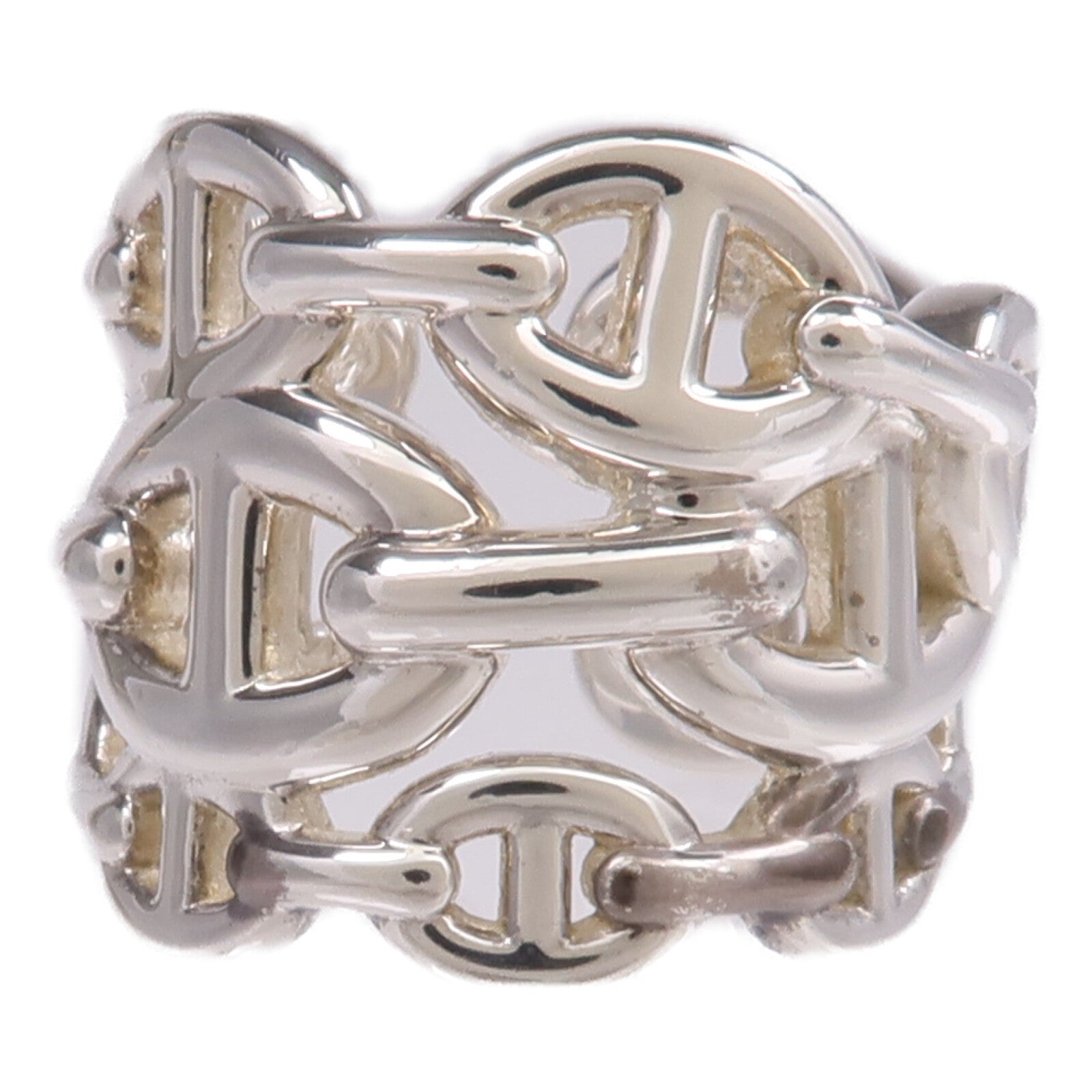HERMES 925純銀Chaine d'ancre Enchainee Ring戒指US#6.5
