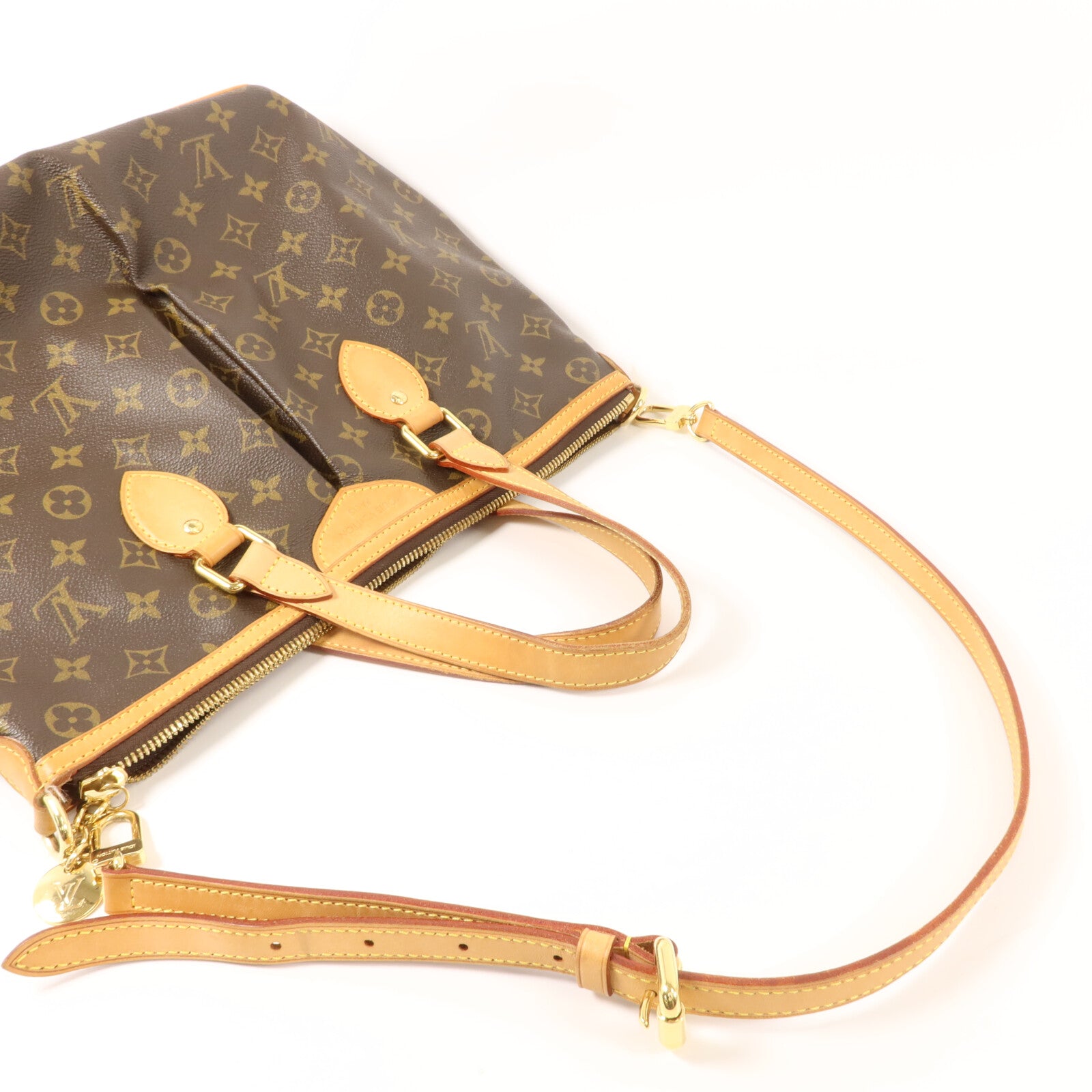 LOUIS VUITTON Monogram Palermo PM金扣手挽肩背兩用袋棕色