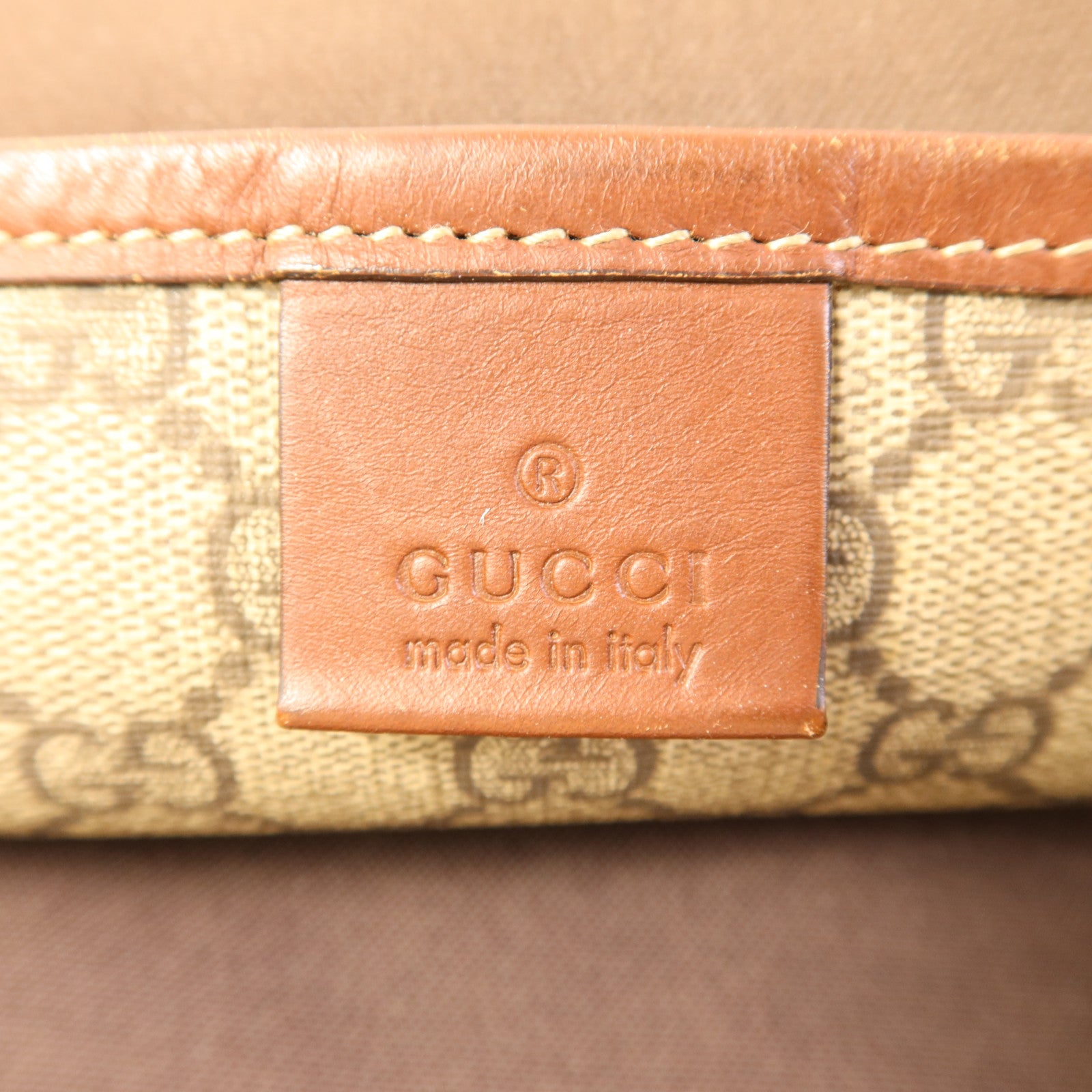 GUCCI 塗層帆布Shoulder Tote金扣肩背袋/手挽袋