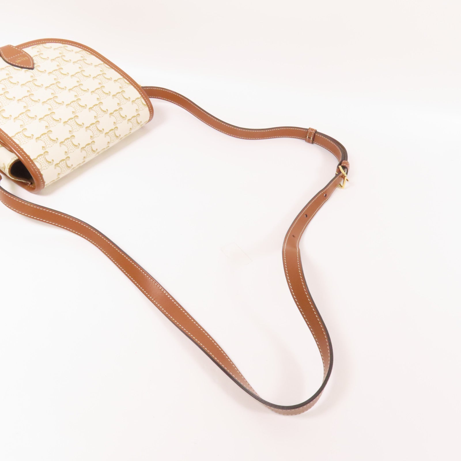 CELINE 塗層帆布Folco Bag金扣肩背袋