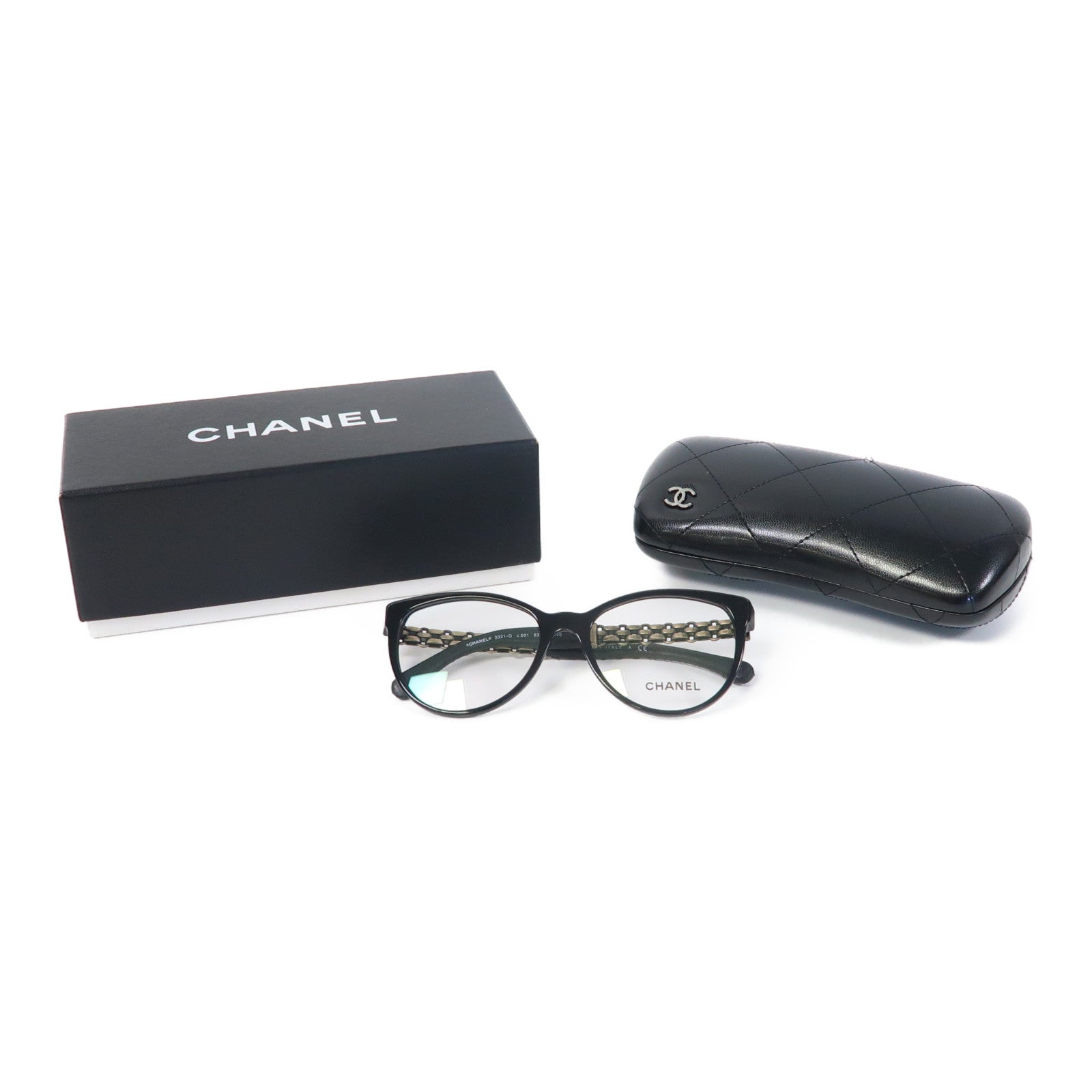 CHANEL PVC/金屬Sunglasses太陽眼鏡黑色
