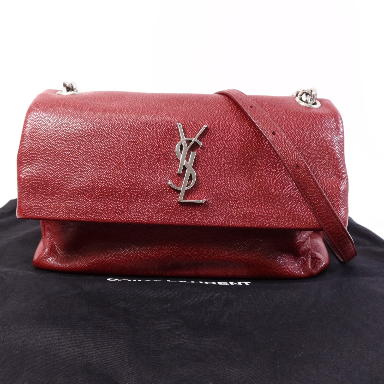 SAINT LAURENT 牛皮皮革West Hollywood Medium銀扣鏈帶肩背袋