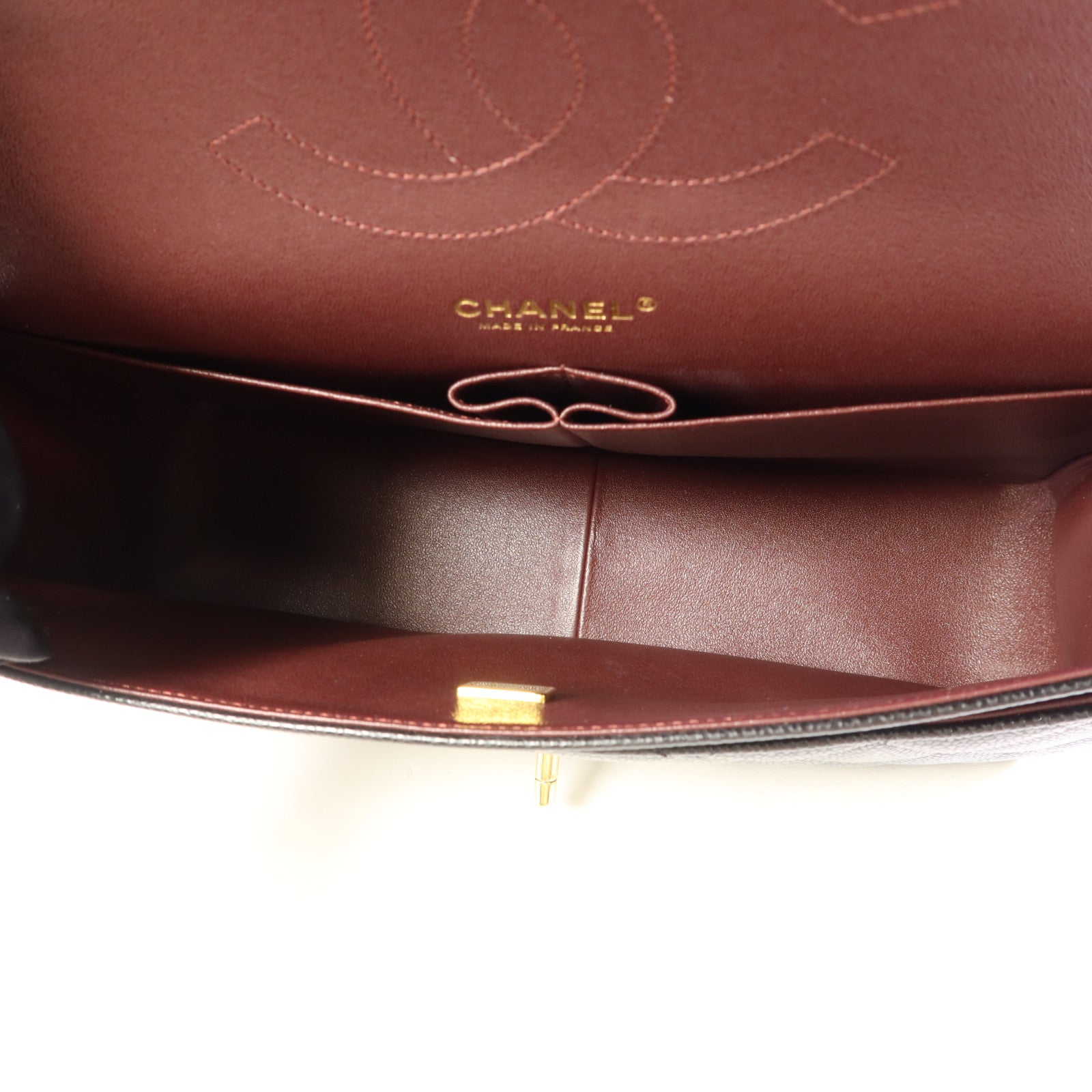 CHANEL 牛皮皮革Large Classic金扣鏈帶肩背袋