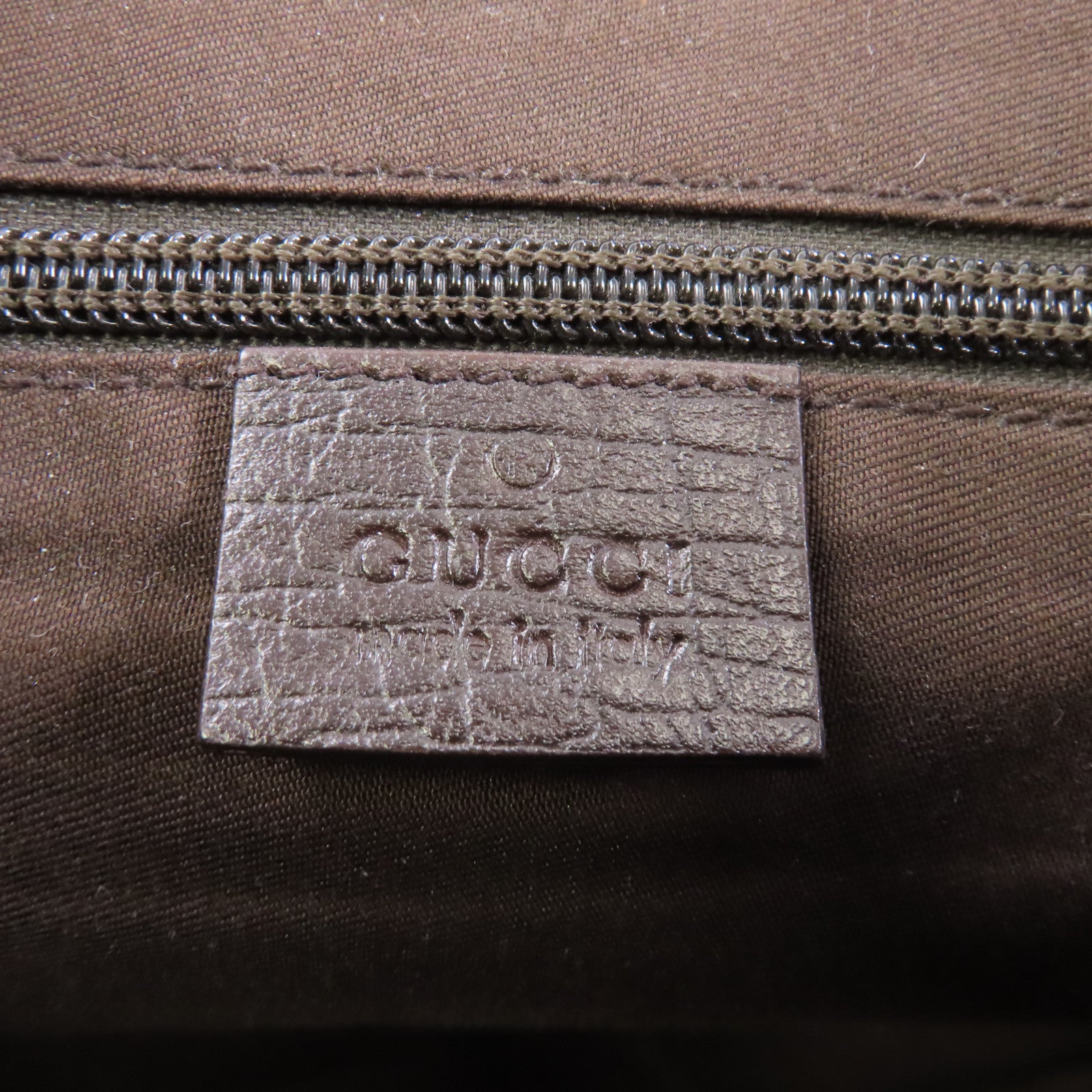 GUCCI 塗層帆布Shoulder Bag銀扣肩背袋啡色