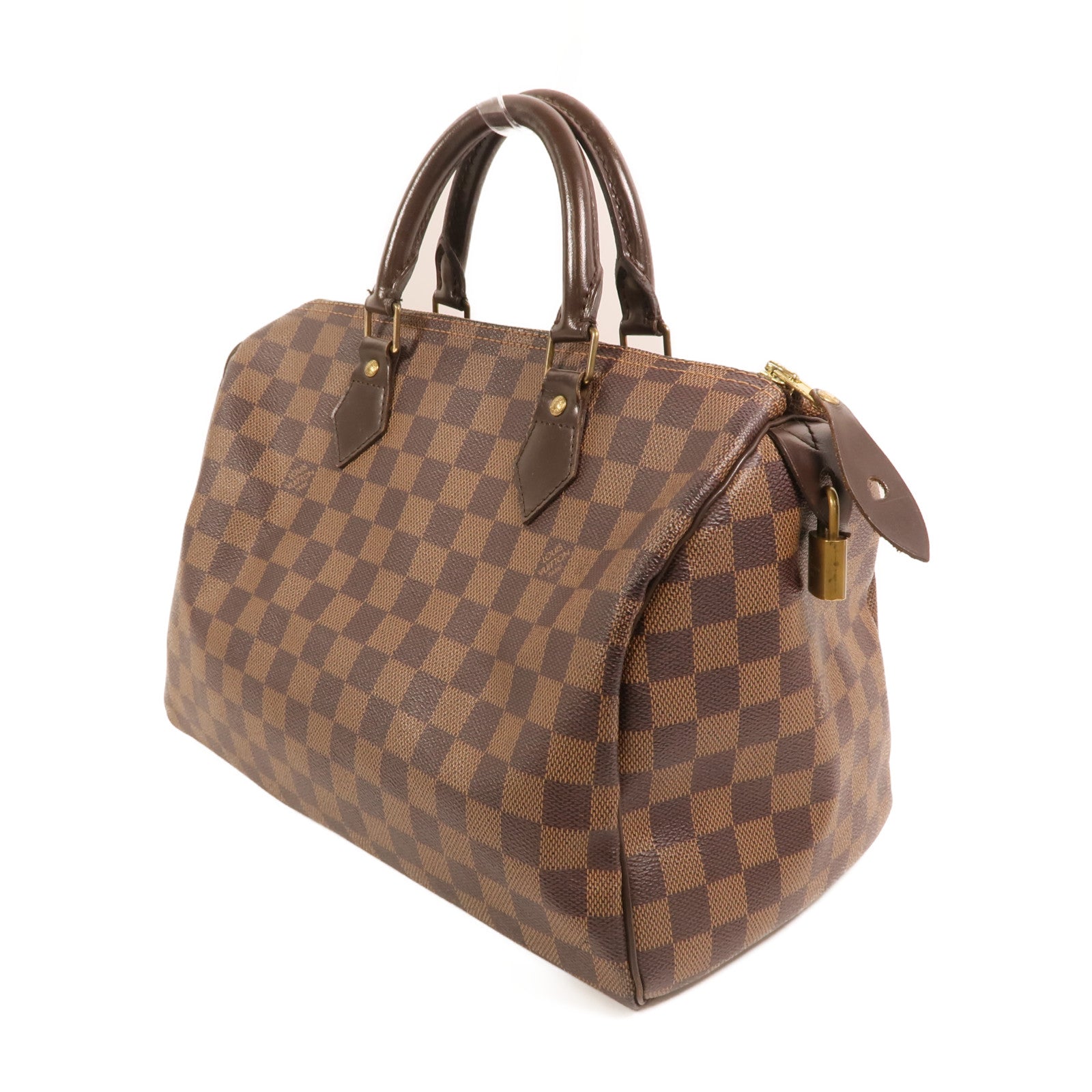 LOUIS VUITTON Damier Speedy 30金扣手挽袋