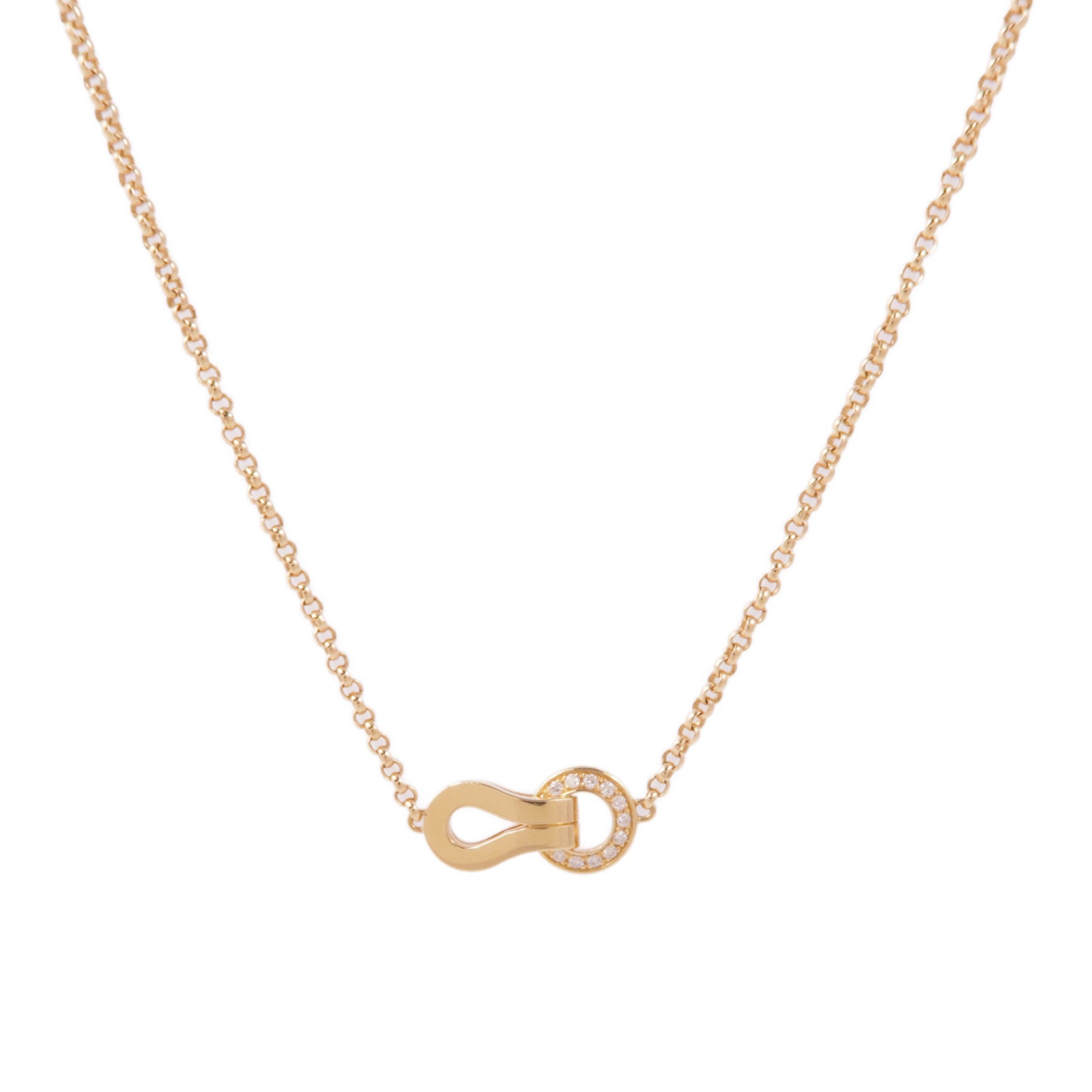 CARTIER Agrafe Diamond Necklace 18K Pink Gold
