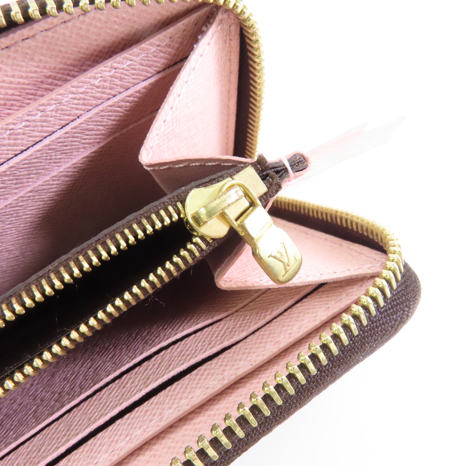 LOUIS VUITTON Monogram Clemence Wallet金扣長錢包棕色/粉紅色