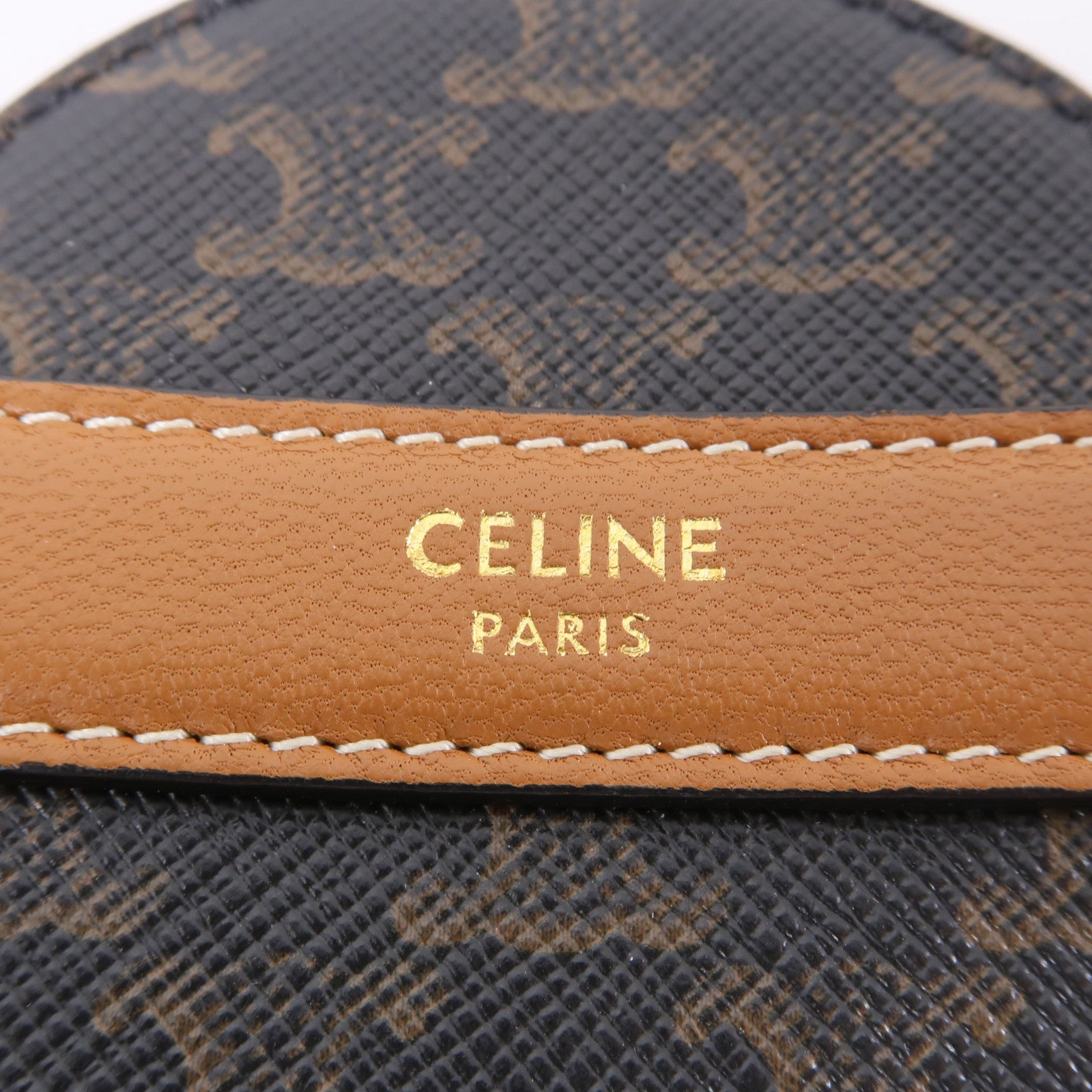 CELINE 塗層帆布Coin Case金扣零錢包黑色/棕色