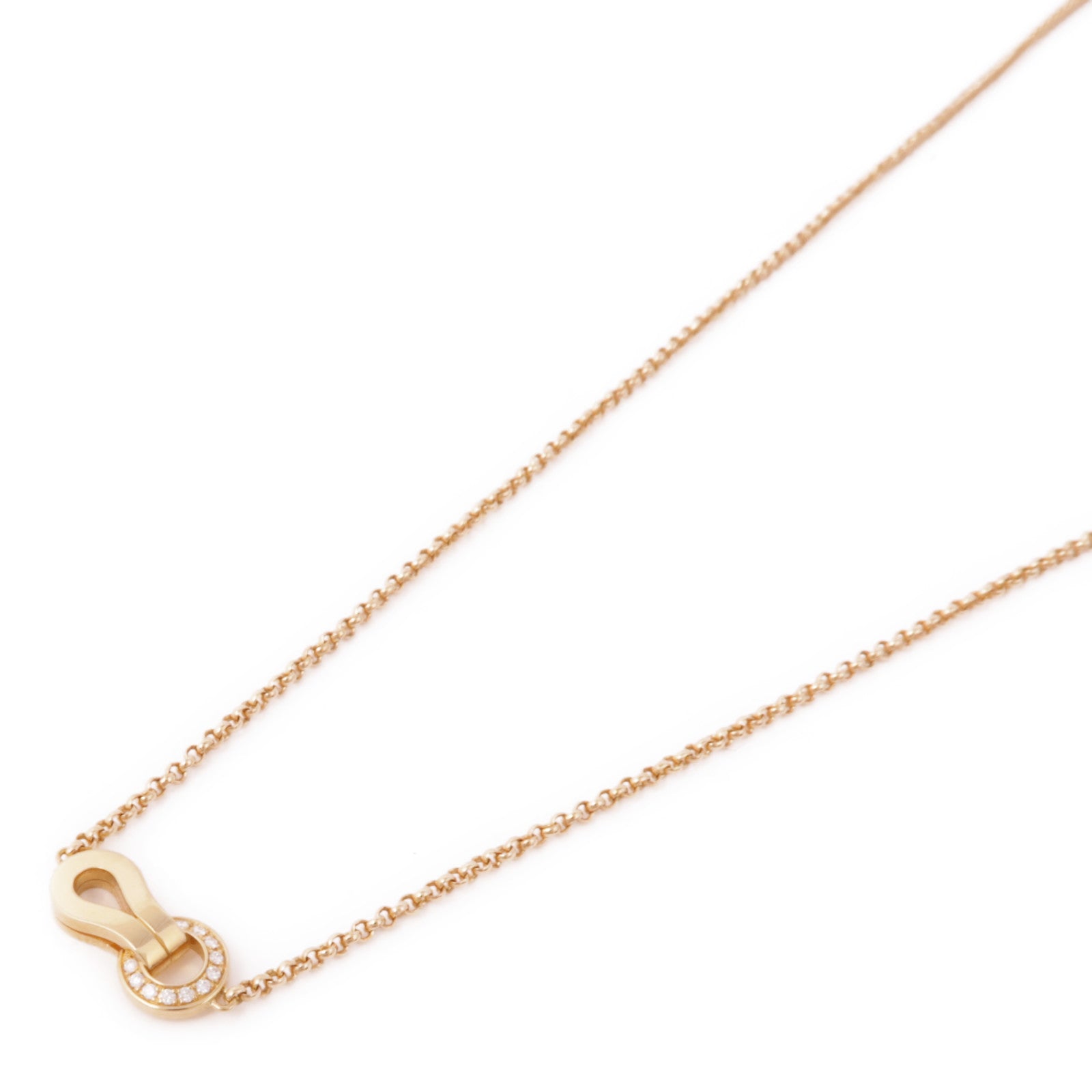 CARTIER Agrafe Diamond Necklace 18K Pink Gold