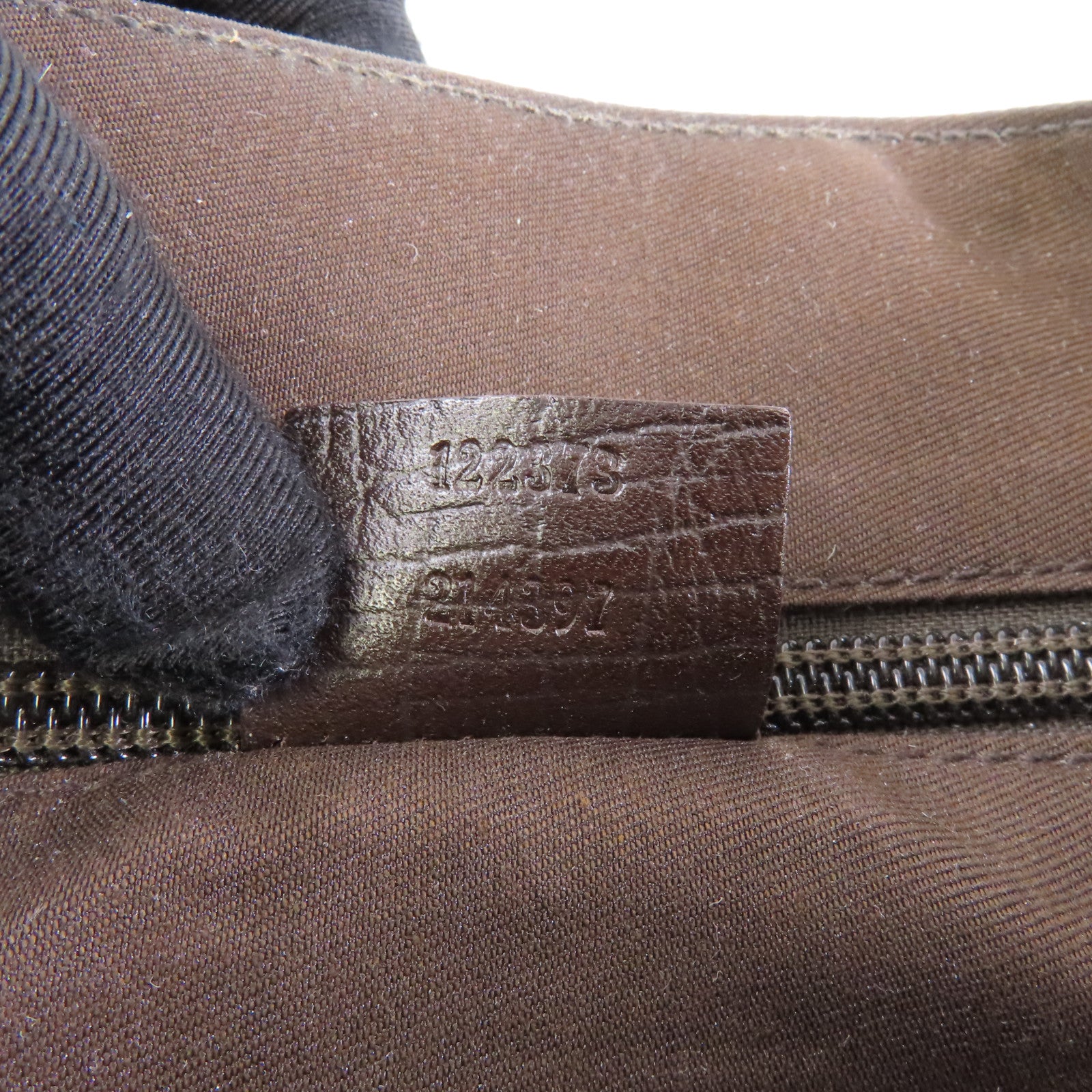 GUCCI 塗層帆布Shoulder Bag銀扣肩背袋啡色