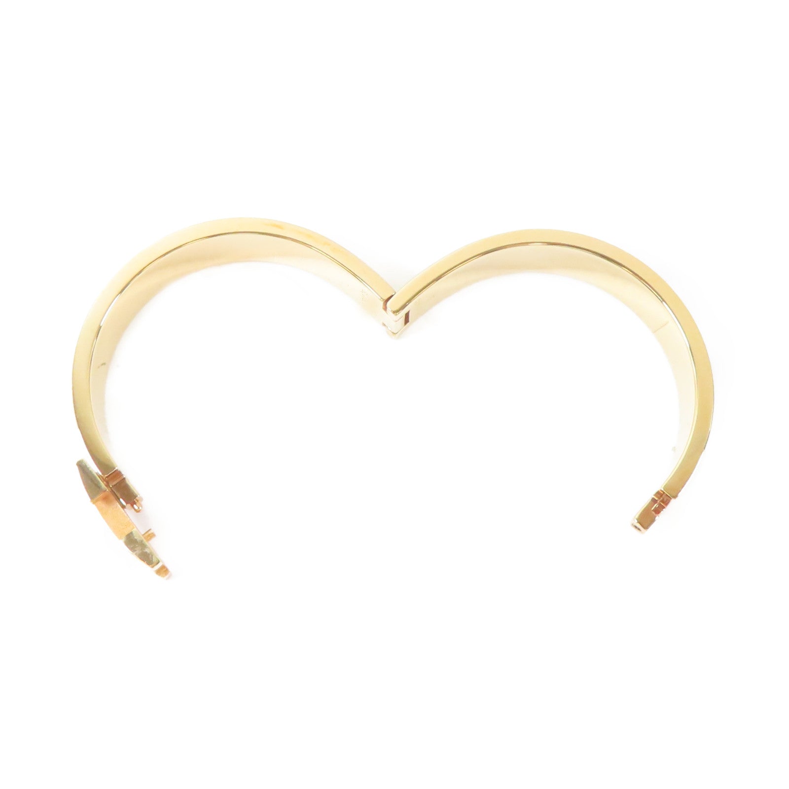 HERMES 金屬Clic H Bangle手鐲金色/Rose Sakura櫻花粉紅色#15.75cm