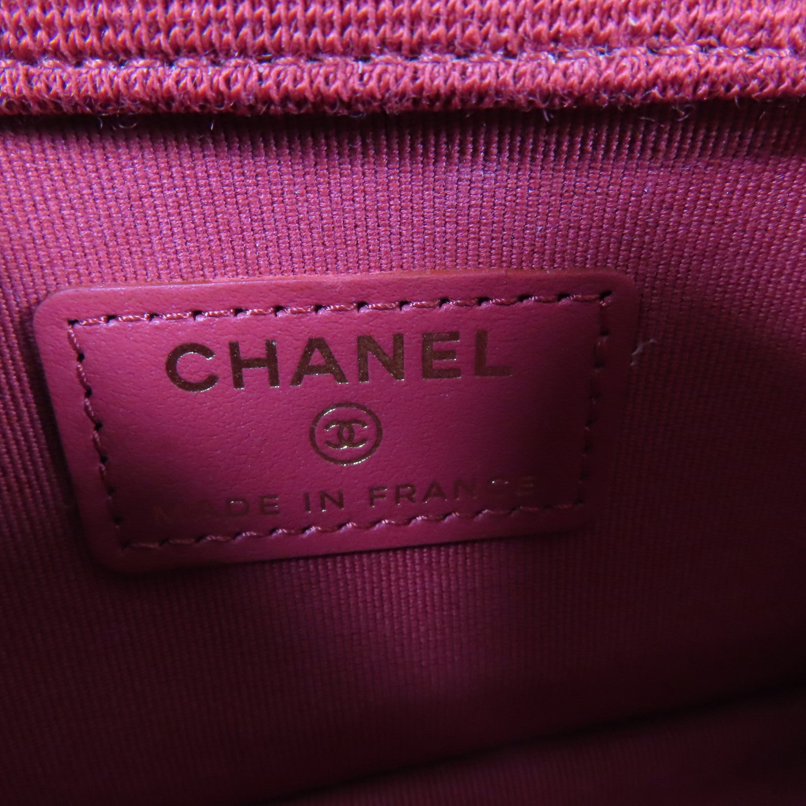 CHANEL 棉質Mini Chain Bag金扣鏈帶肩背袋