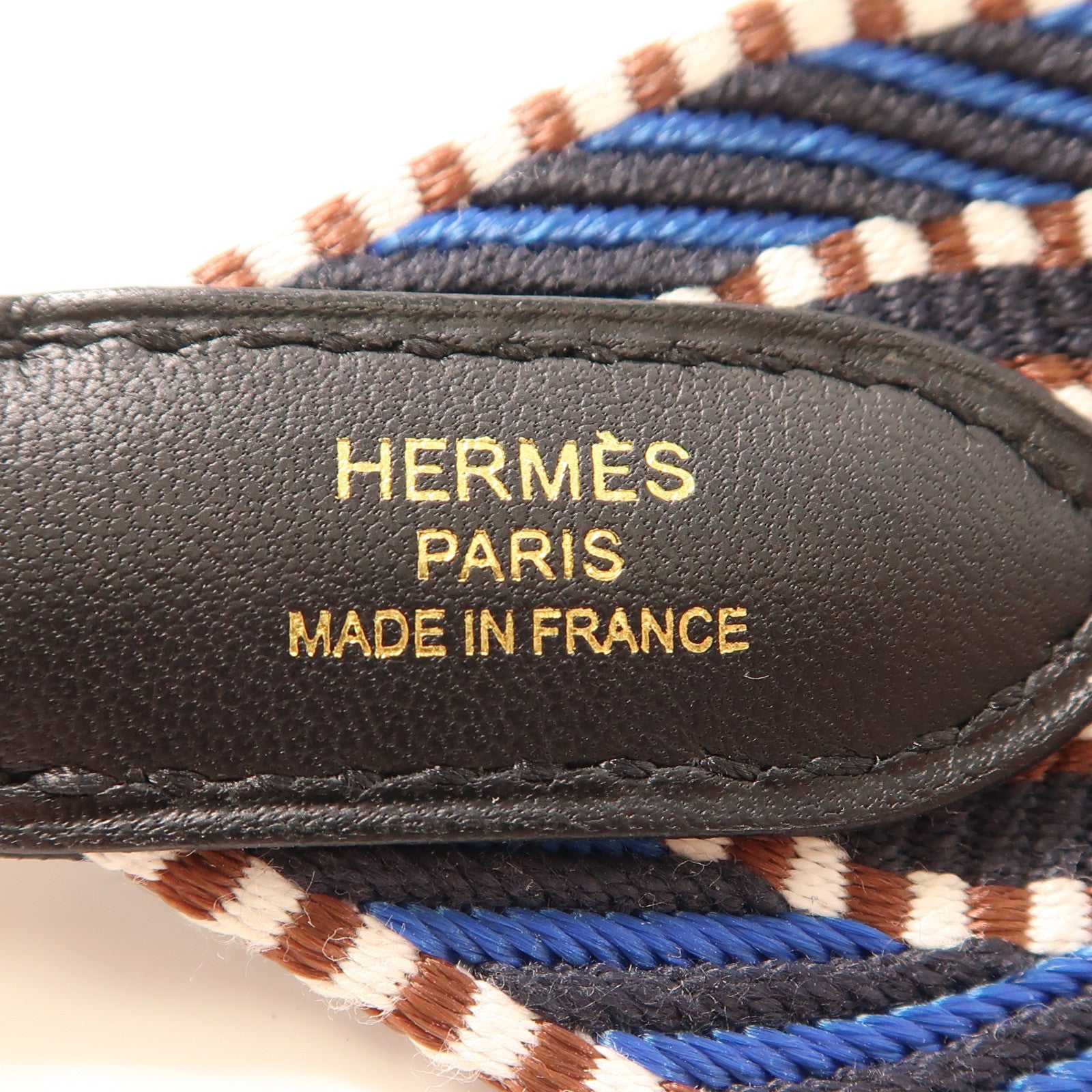 HERMES 帆布Strap金扣肩背帶
