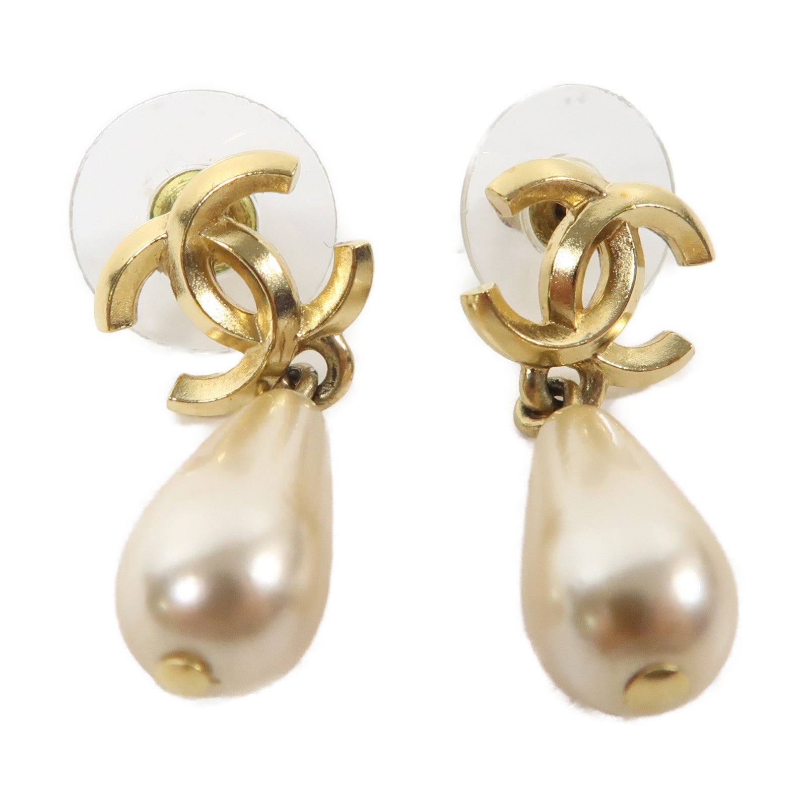 CHANEL 金屬/PVC Earrings耳環金色